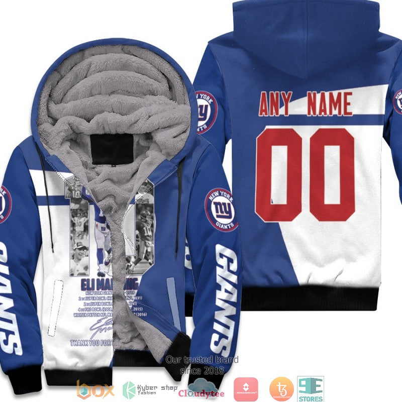 Personalized Nfl New York Giants Eli Manning 10 Thank You For The Memories Signed 3D Fleece Hoodie - Hot Sale 2024