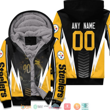 Personalized Nfl Pittsburgh Steelers T.J. Watt Team Black 3D Fleece Hoodie - Hot Sale 2024