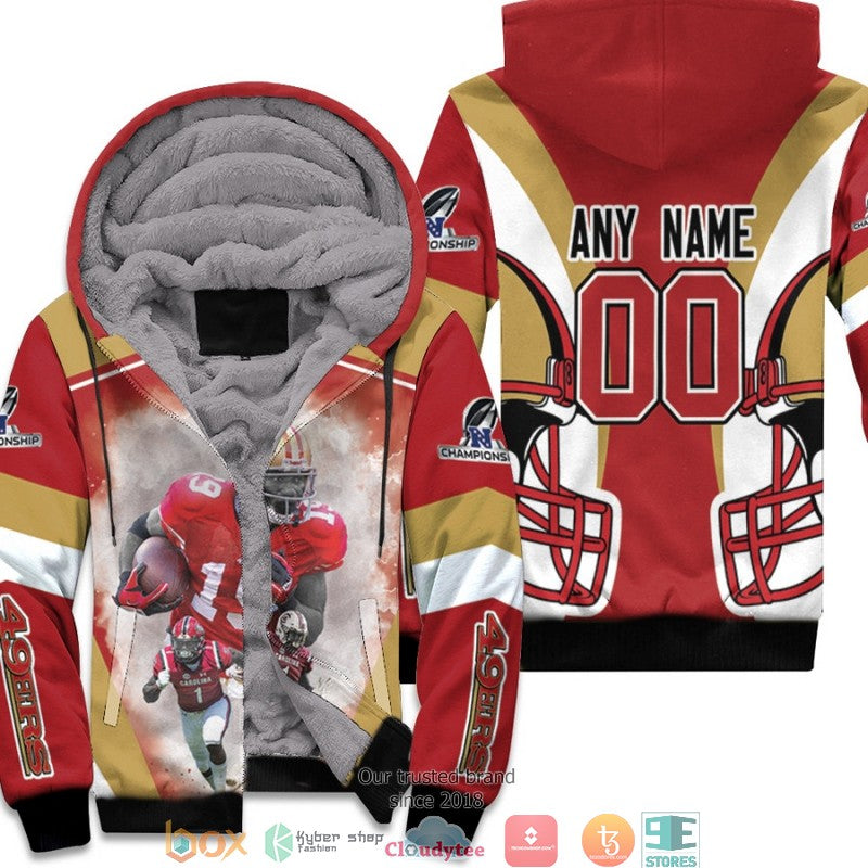 Personalized Nfl San Francisco 49Ers Deebo Samuel Team Nfc Championship 2022 Red 3D Fleece Hoodie - Hot Sale 2024