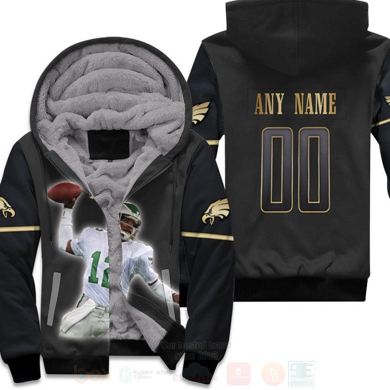 Philadelphia Eagles Randall Cunningham 12 Nfl Black Personalized 3D Fleece Hoodie - Hot Sale 2024