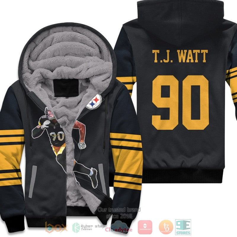 Pittsburgh Steelers T.J. Watt 90 Nfl Black Fleece Hoodie - Hot Sale 2024