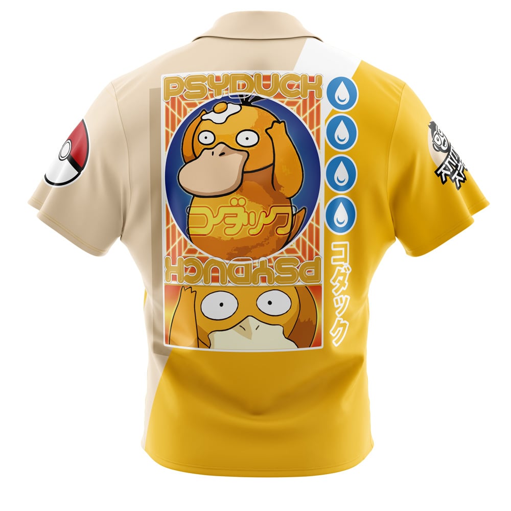 Psyduck Pokemon Button Up Hawaiian Shirt