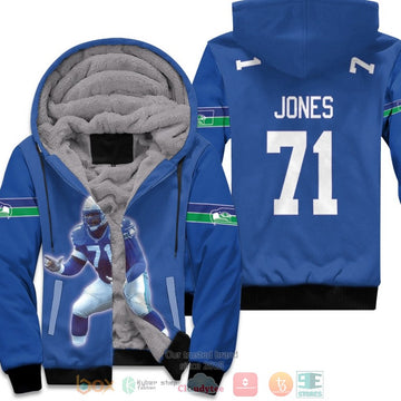 Seattle Seahawks Walter Jones 71 Nfl Blue Fleece Hoodie - Hot Sale 2024