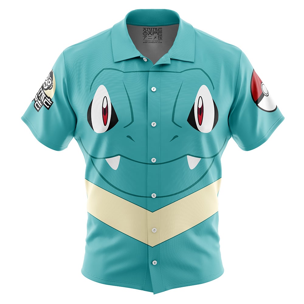 Totodile Face Pokemon Button Up Hawaiian Shirt