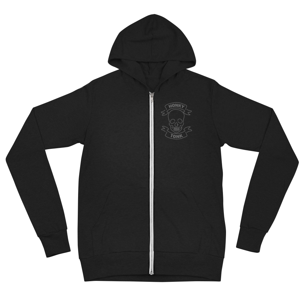 Honky Tonk Skull Lightweight Zip-Up Hoodie