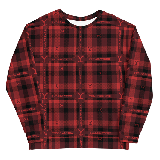 Yellowstone Plaid Pattern Crewneck Sweater