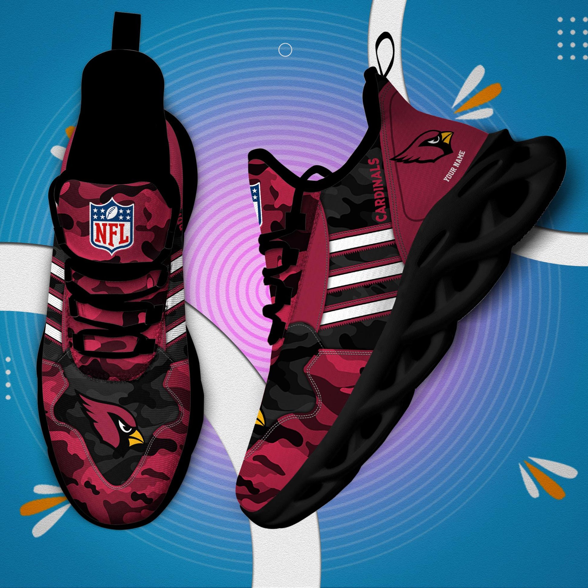 FoxnFish Arizona Cardinals Max Soul Shoes Sneakers For Men And Women