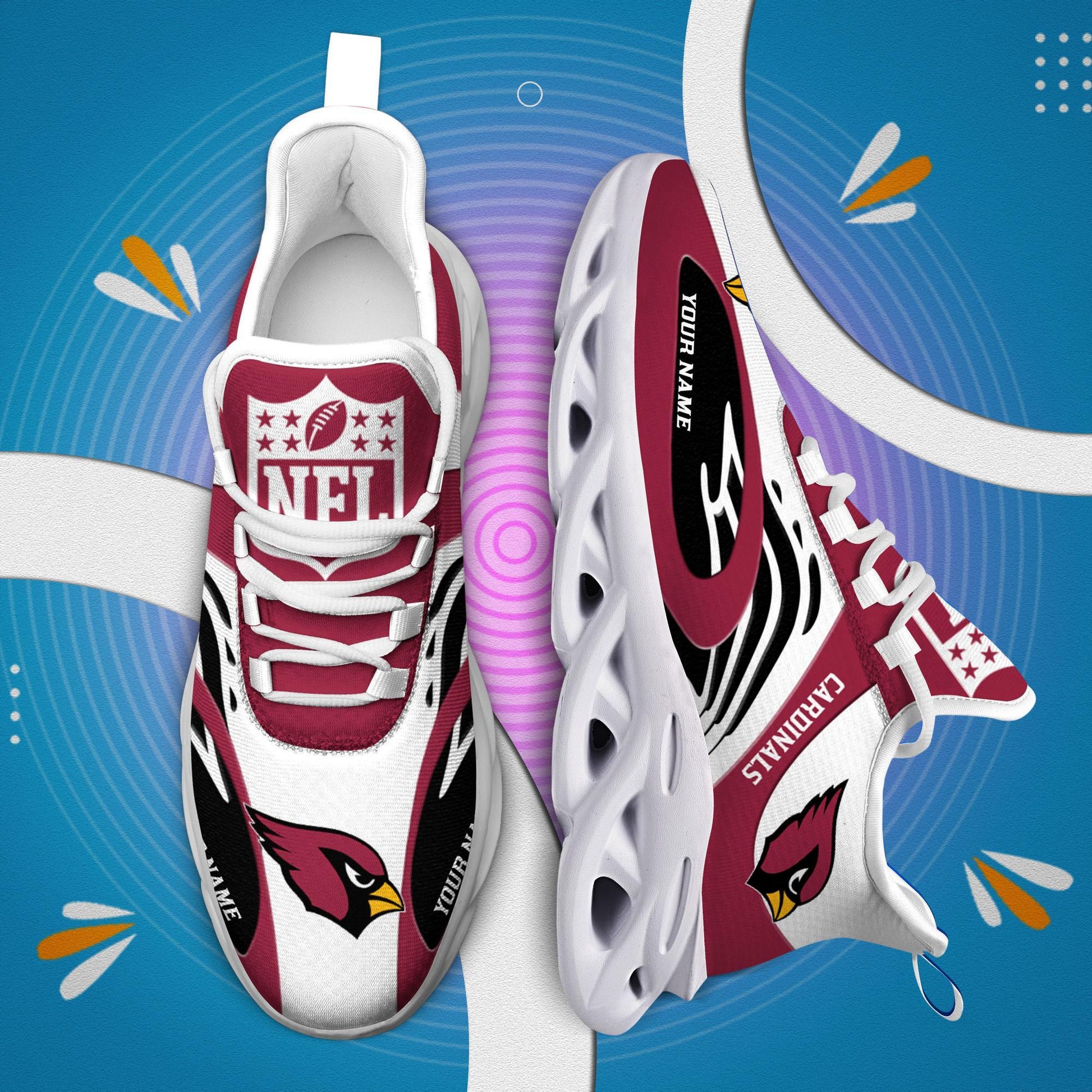 FoxnFish Arizona Cardinals Max Soul Shoes Sneakers For Men And Women