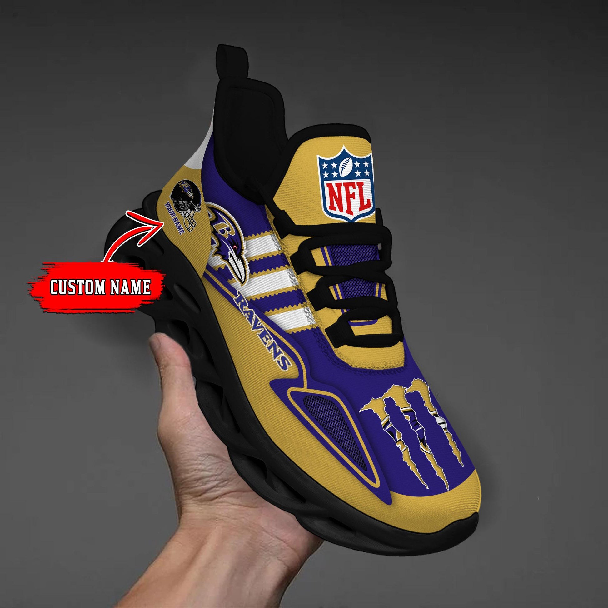 FoxnFish Baltimore Ravens Max Soul Shoes Sneakers For Men And Women