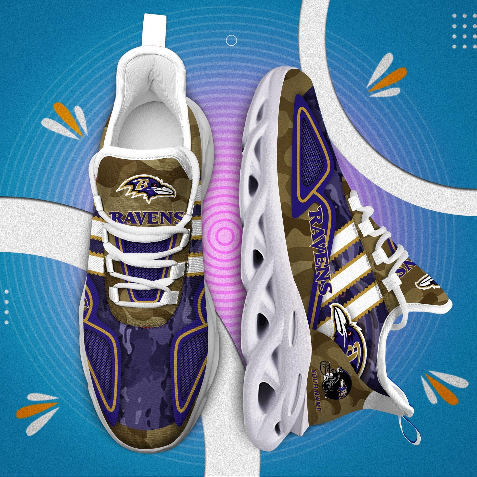 FoxnFish Baltimore Ravens Max Soul Shoes Sneakers For Men And Women