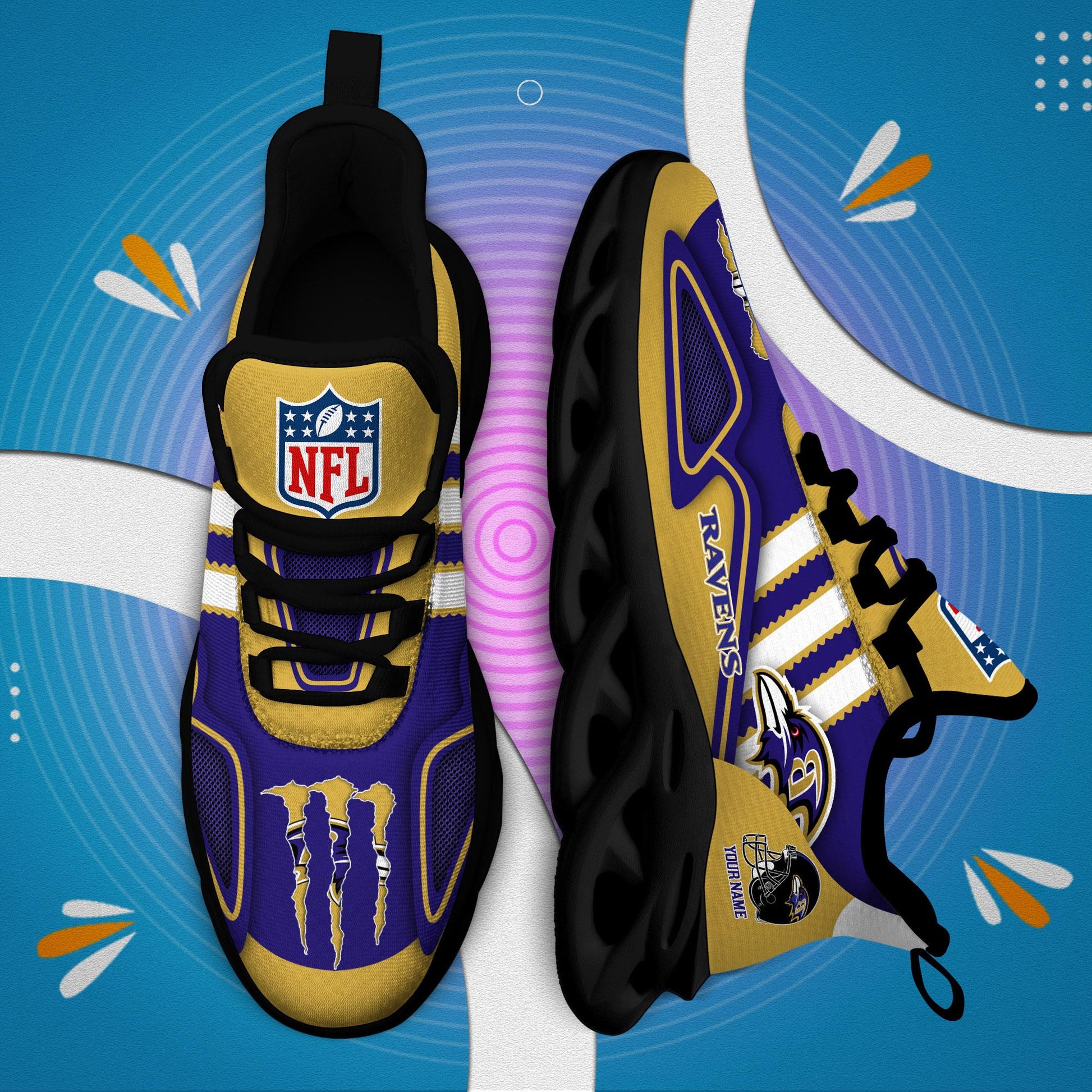 FoxnFish Baltimore Ravens Max Soul Shoes Sneakers For Men And Women