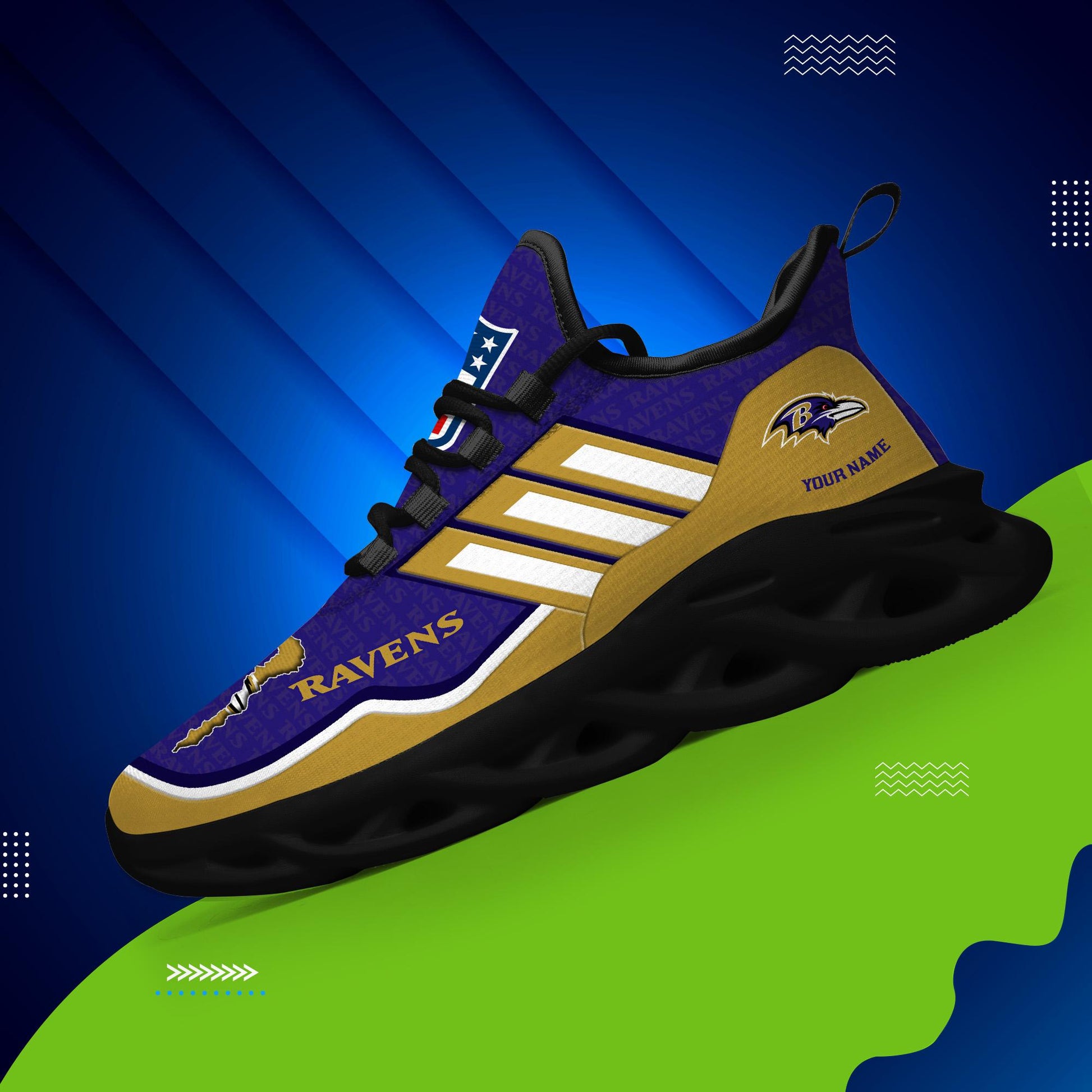 FoxnFish Baltimore Ravens Max Soul Shoes Sneakers For Men And Women