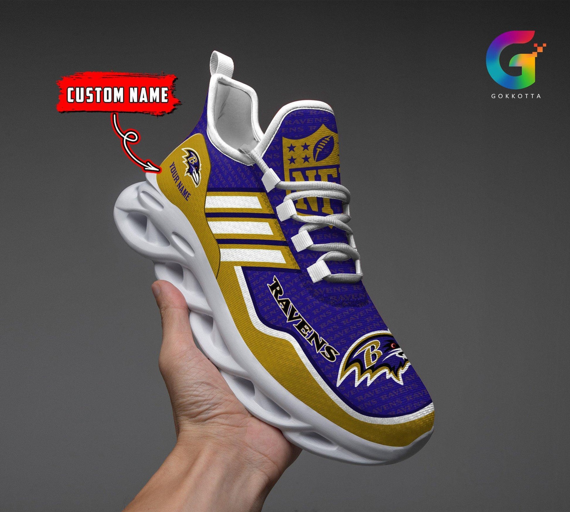 FoxnFish Baltimore Ravens Max Soul Shoes Sneakers For Men And Women