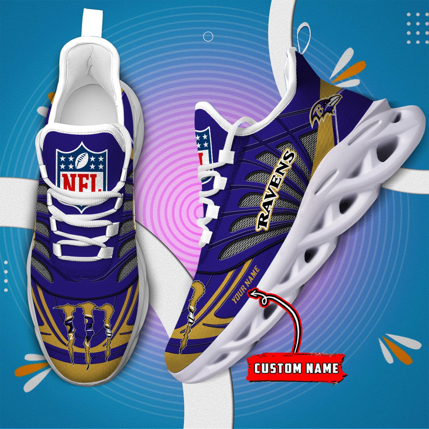 FoxnFish Baltimore Ravens Max Soul Shoes Sneakers For Men And Women