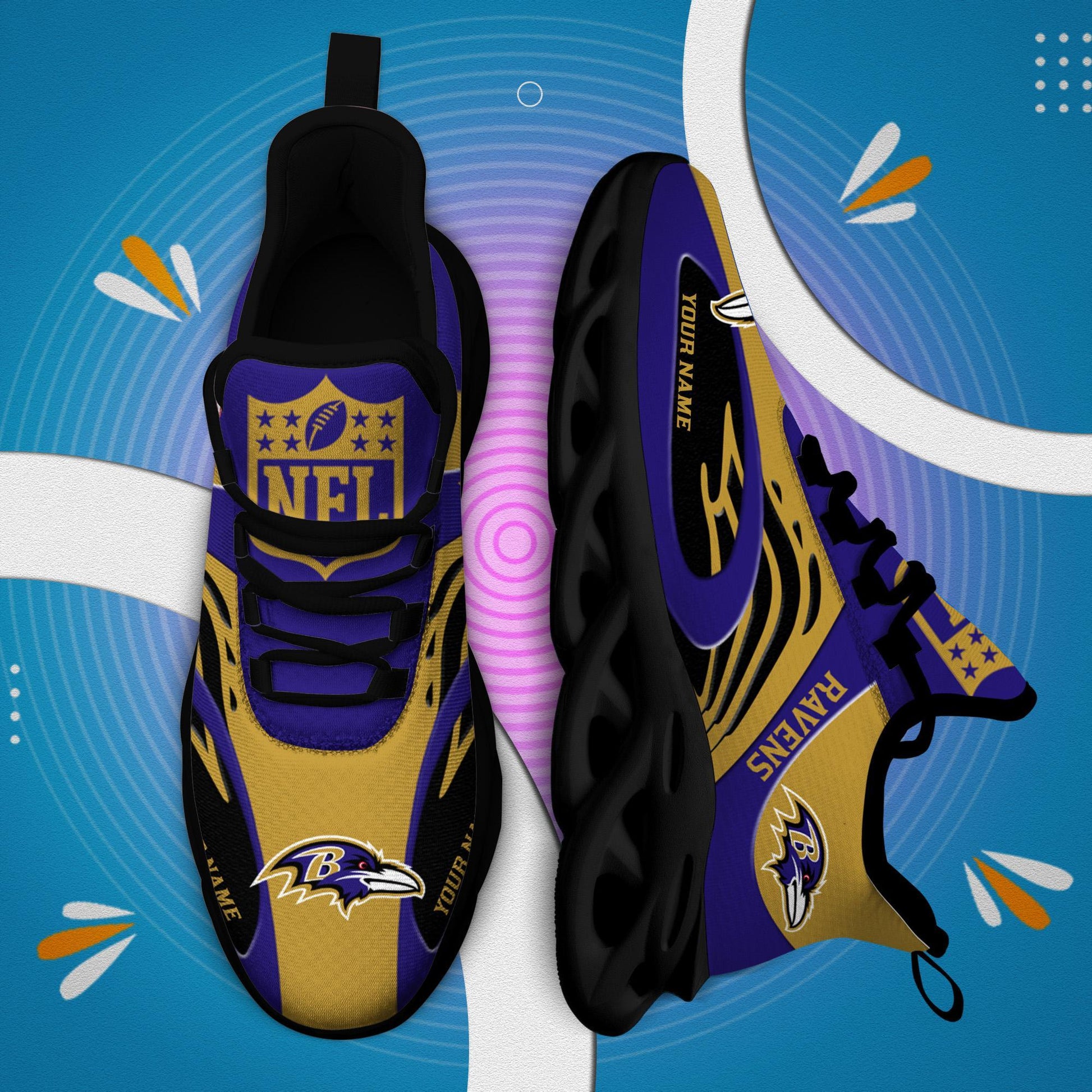 FoxnFish Baltimore Ravens Max Soul Shoes Sneakers For Men And Women