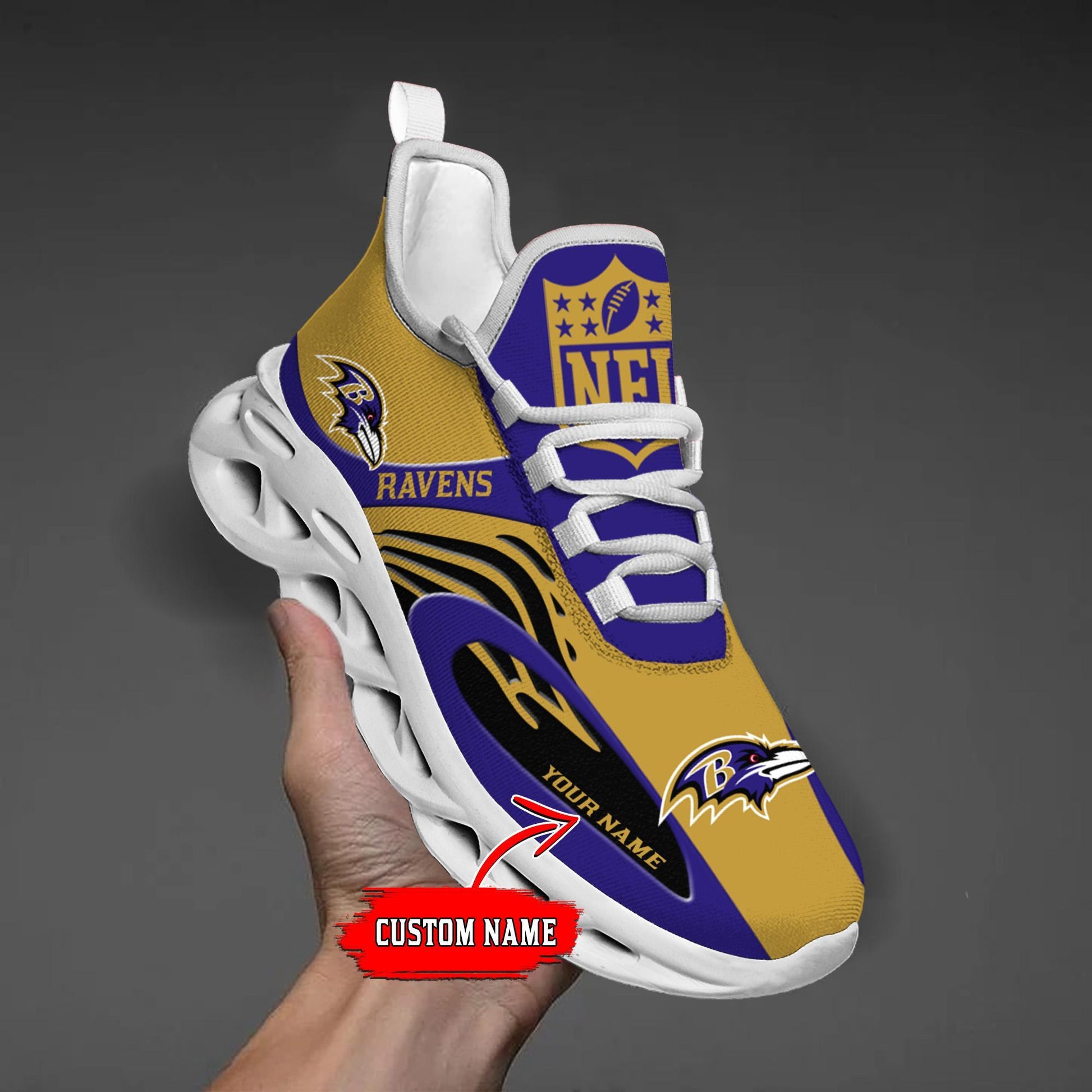 FoxnFish Baltimore Ravens Max Soul Shoes Sneakers For Men And Women