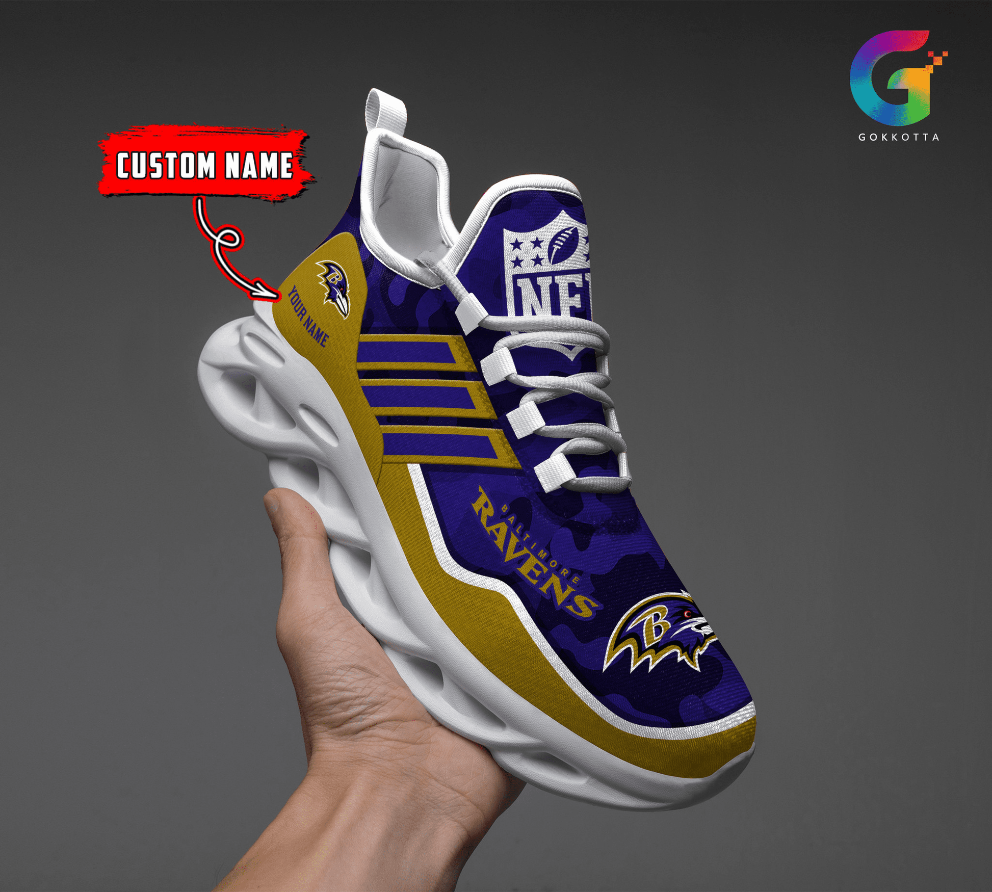 FoxnFish Baltimore Ravens Max Soul Shoes Sneakers For Men And Women