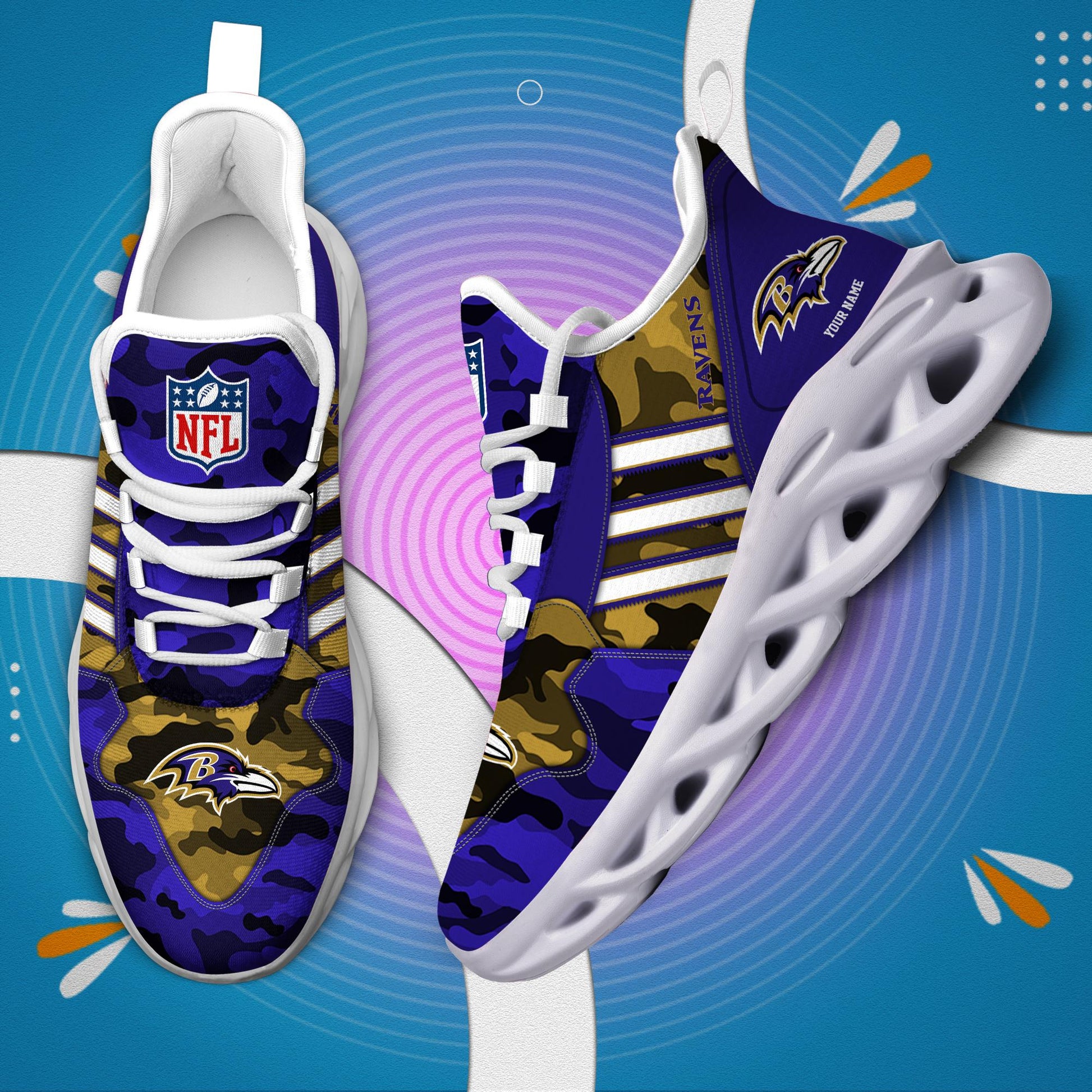 FoxnFish Baltimore Ravens Max Soul Shoes Sneakers For Men And Women