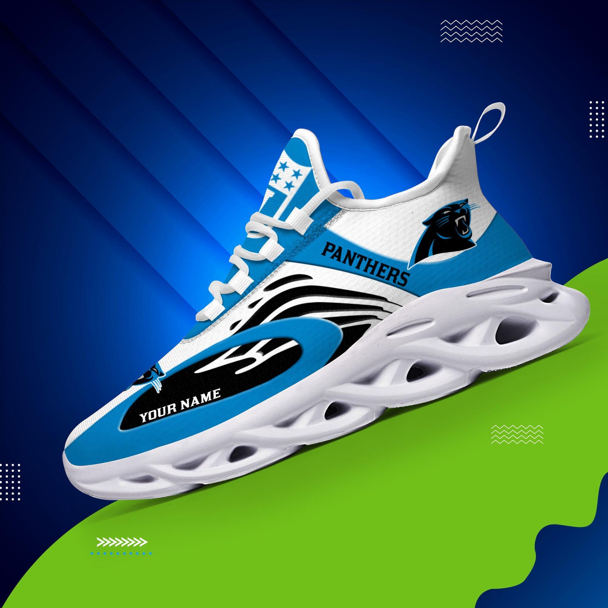 FoxnFish Carolina Panthers Max Soul Shoes Sneakers For Men And Women