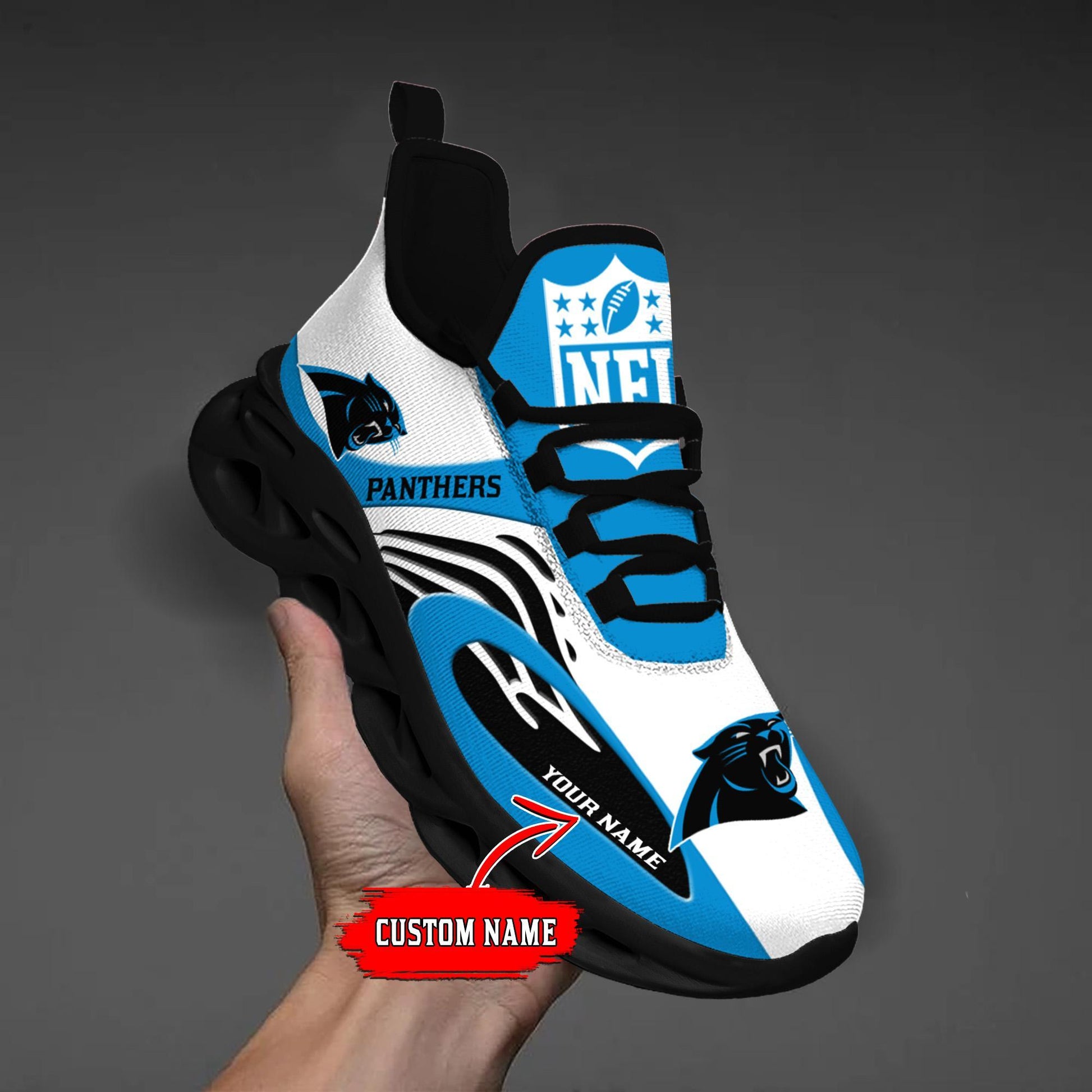 FoxnFish Carolina Panthers Max Soul Shoes Sneakers For Men And Women