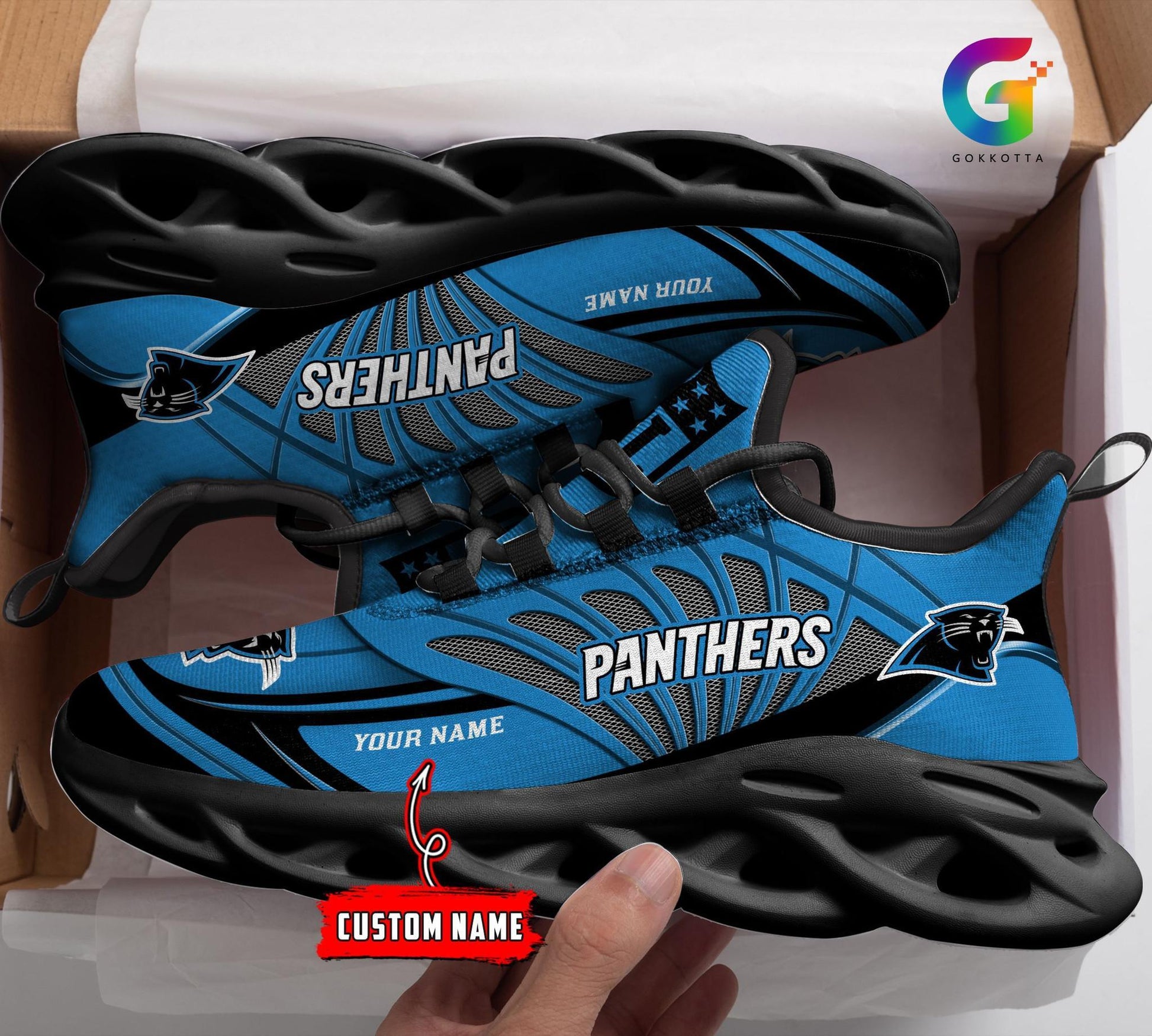 FoxnFish Carolina Panthers Max Soul Shoes Sneakers For Men And Women