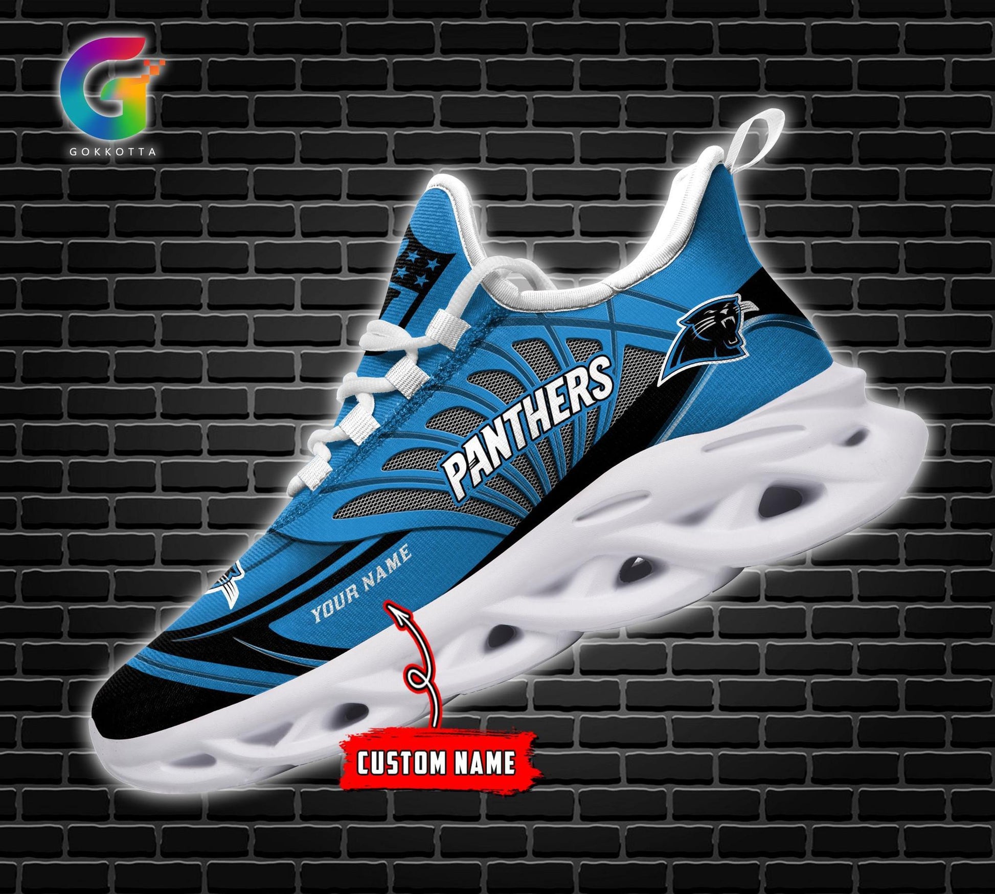 FoxnFish Carolina Panthers Max Soul Shoes Sneakers For Men And Women