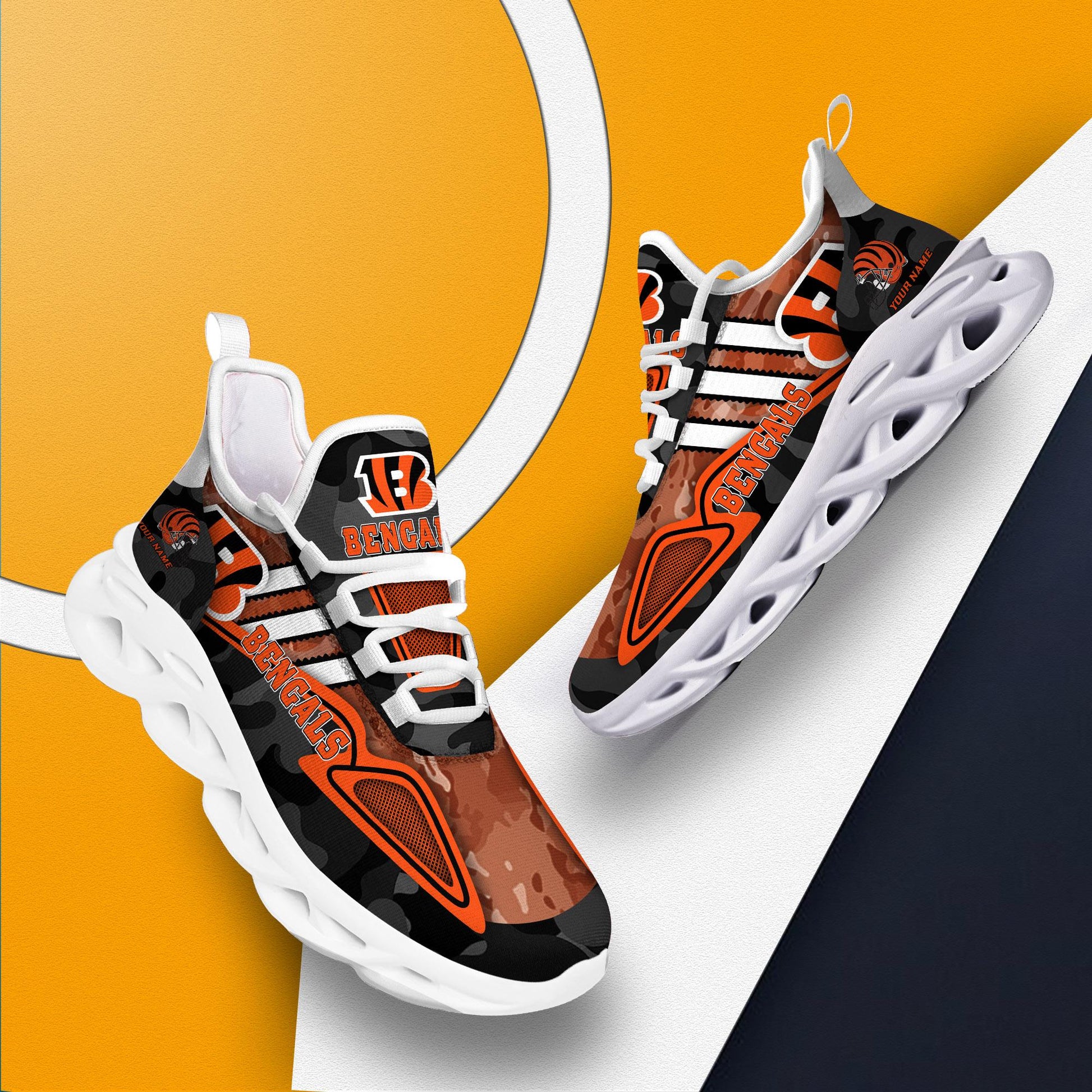 FoxnFish Cincinnati Bengals Max Soul Shoes Sneakers For Men And Women