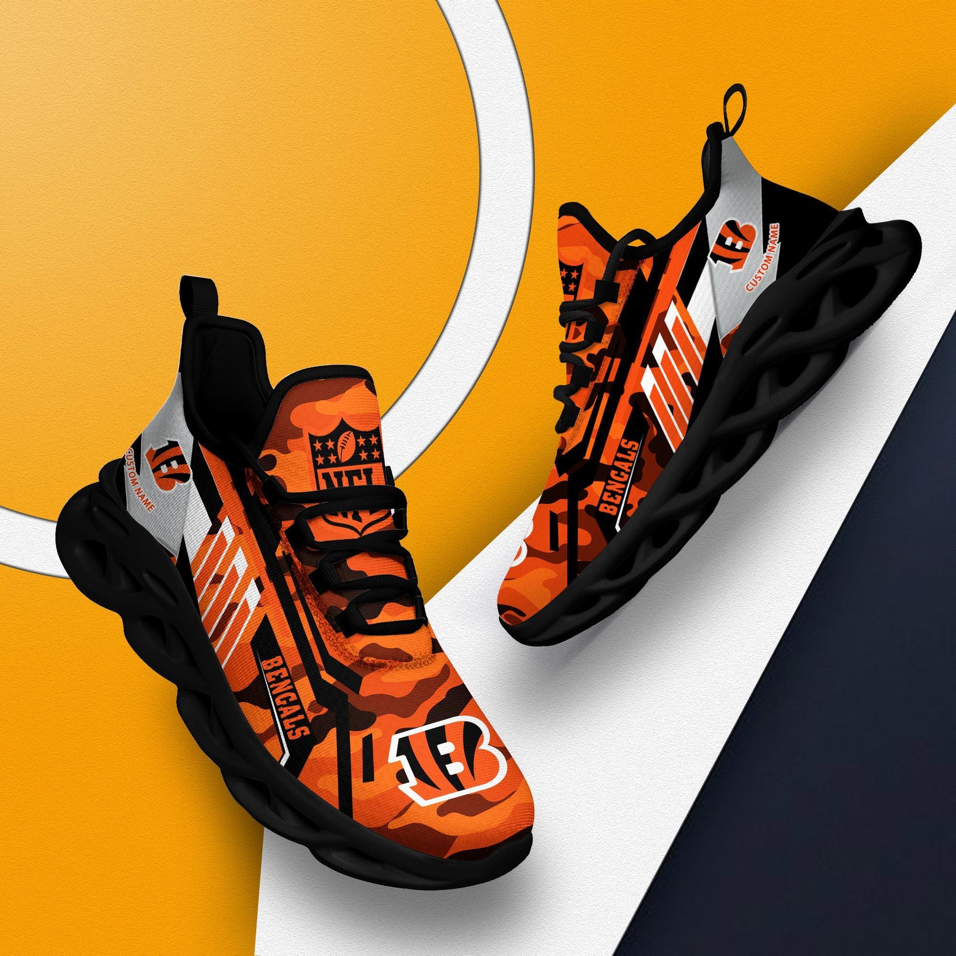 FoxnFish Cincinnati Bengals Max Soul Shoes Sneakers For Men And Women