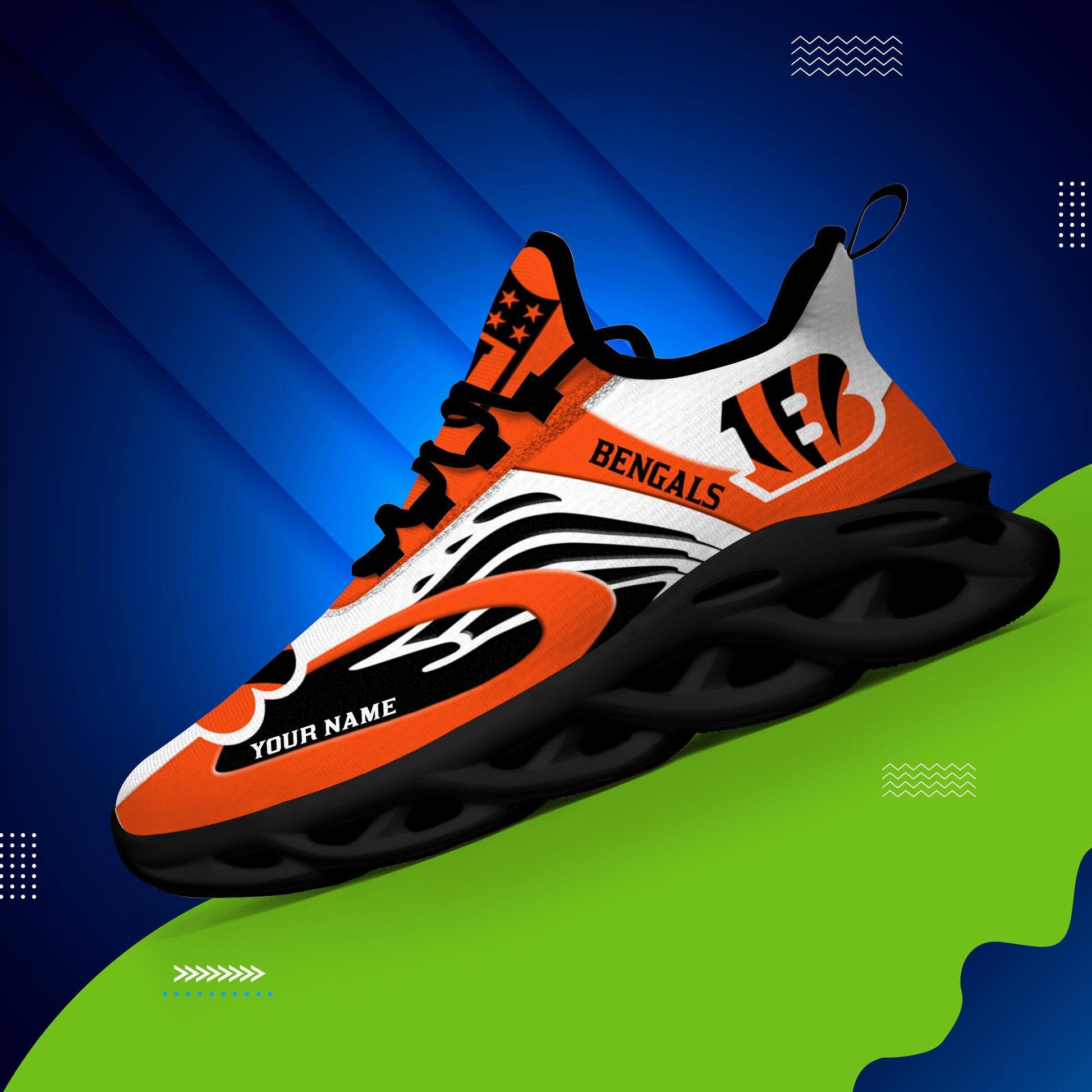 FoxnFish Cincinnati Bengals Max Soul Shoes Sneakers For Men And Women