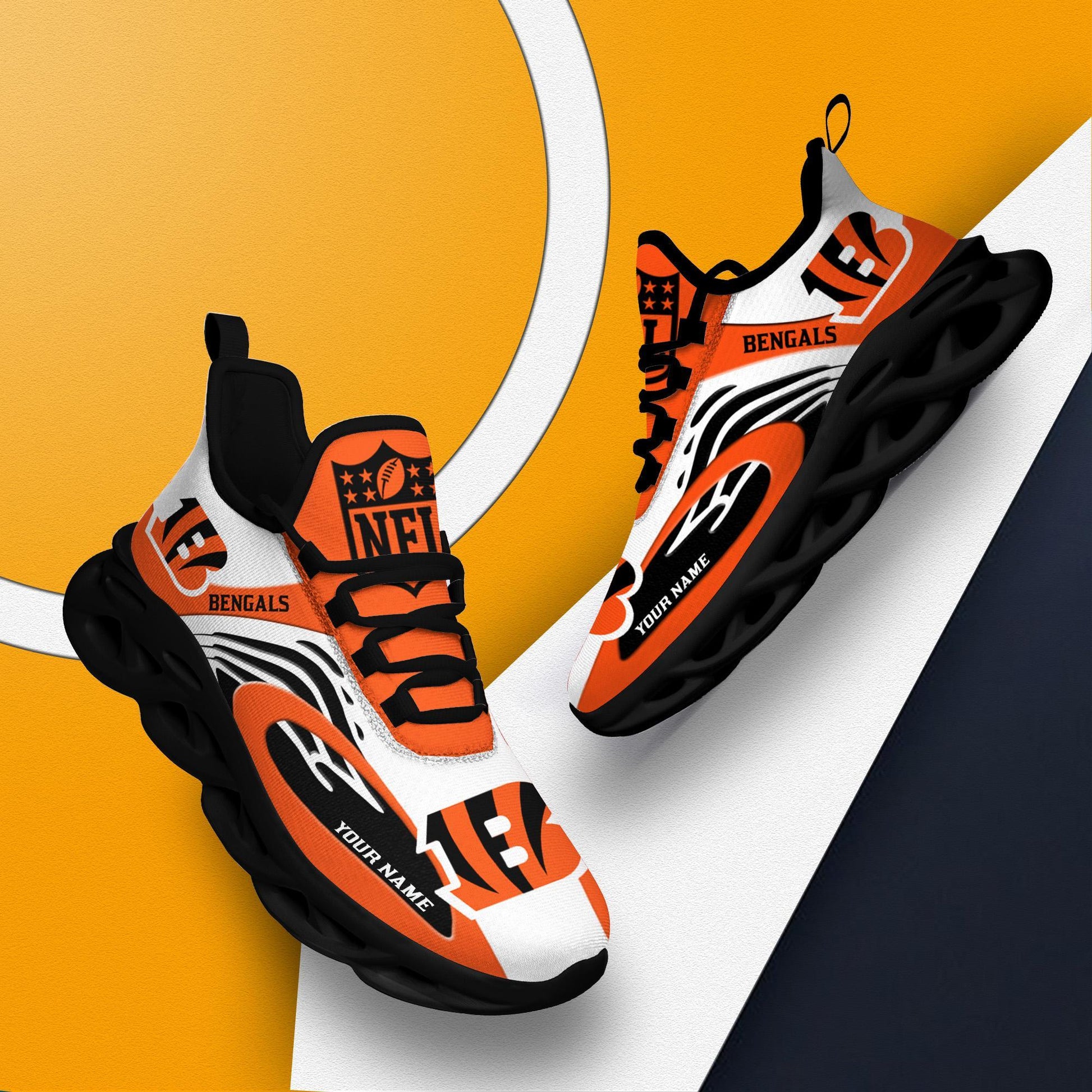 FoxnFish Cincinnati Bengals Max Soul Shoes Sneakers For Men And Women