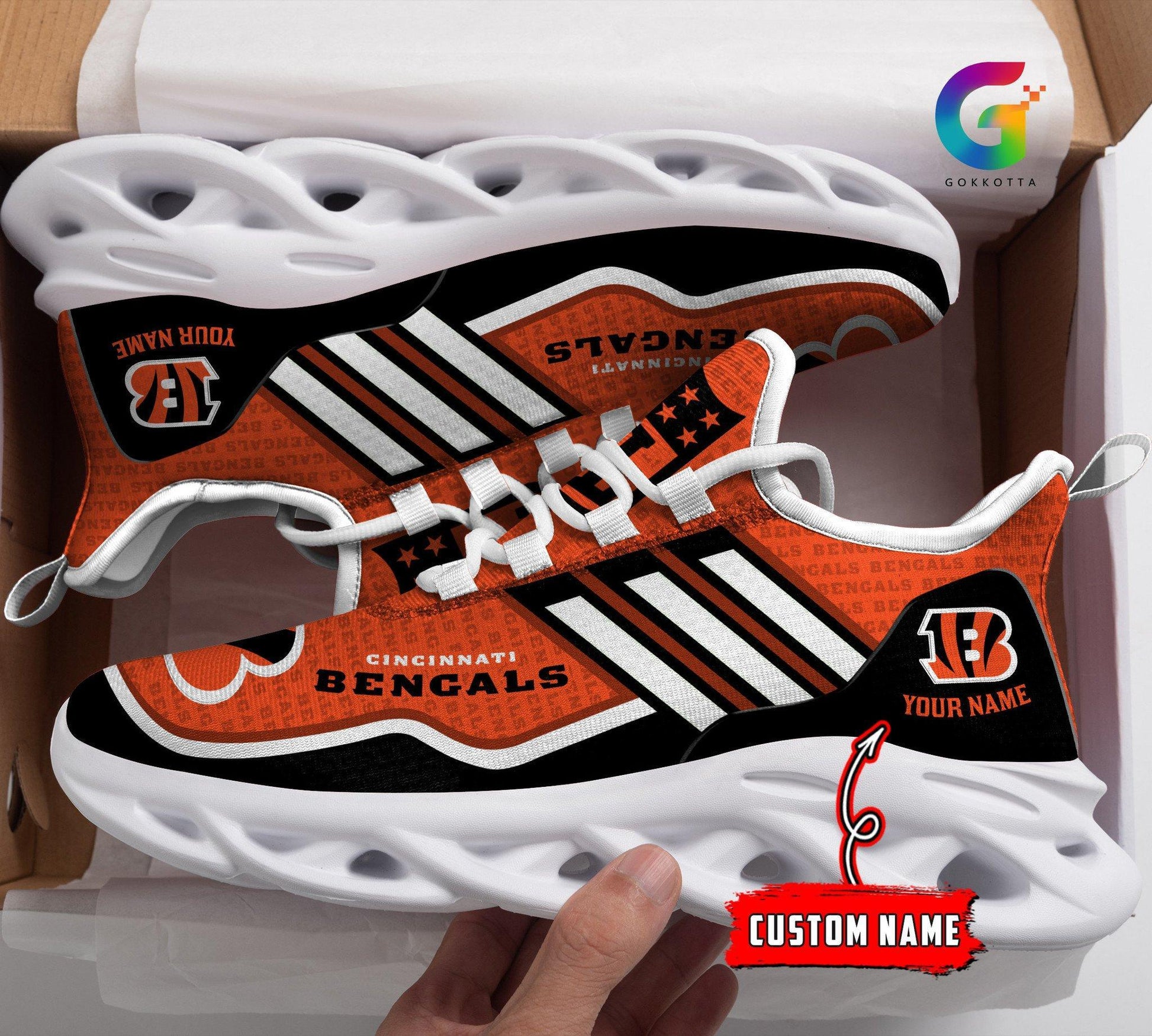 FoxnFish Cincinnati Bengals Max Soul Shoes Sneakers For Men And Women