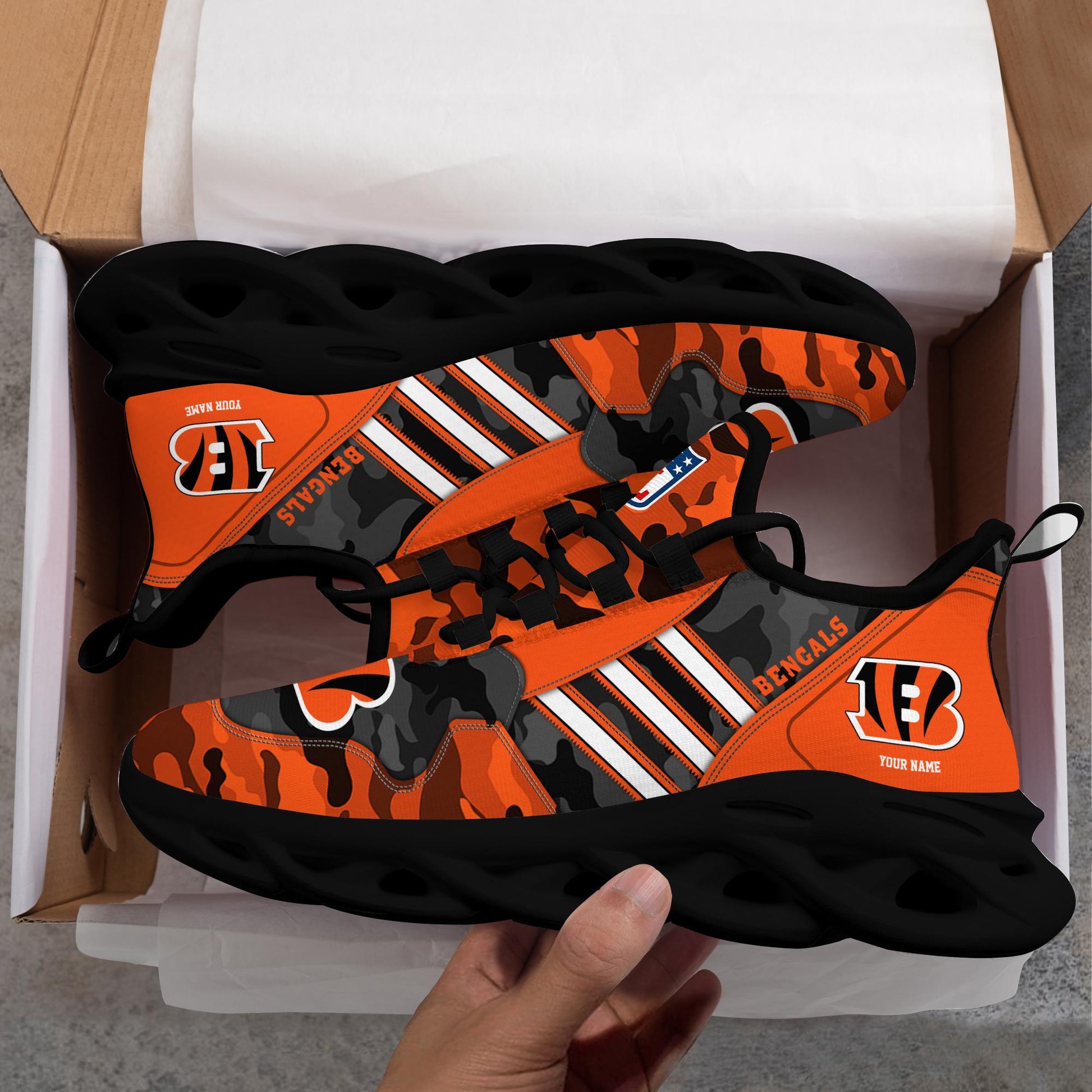 FoxnFish Cincinnati Bengals Max Soul Shoes Sneakers For Men And Women