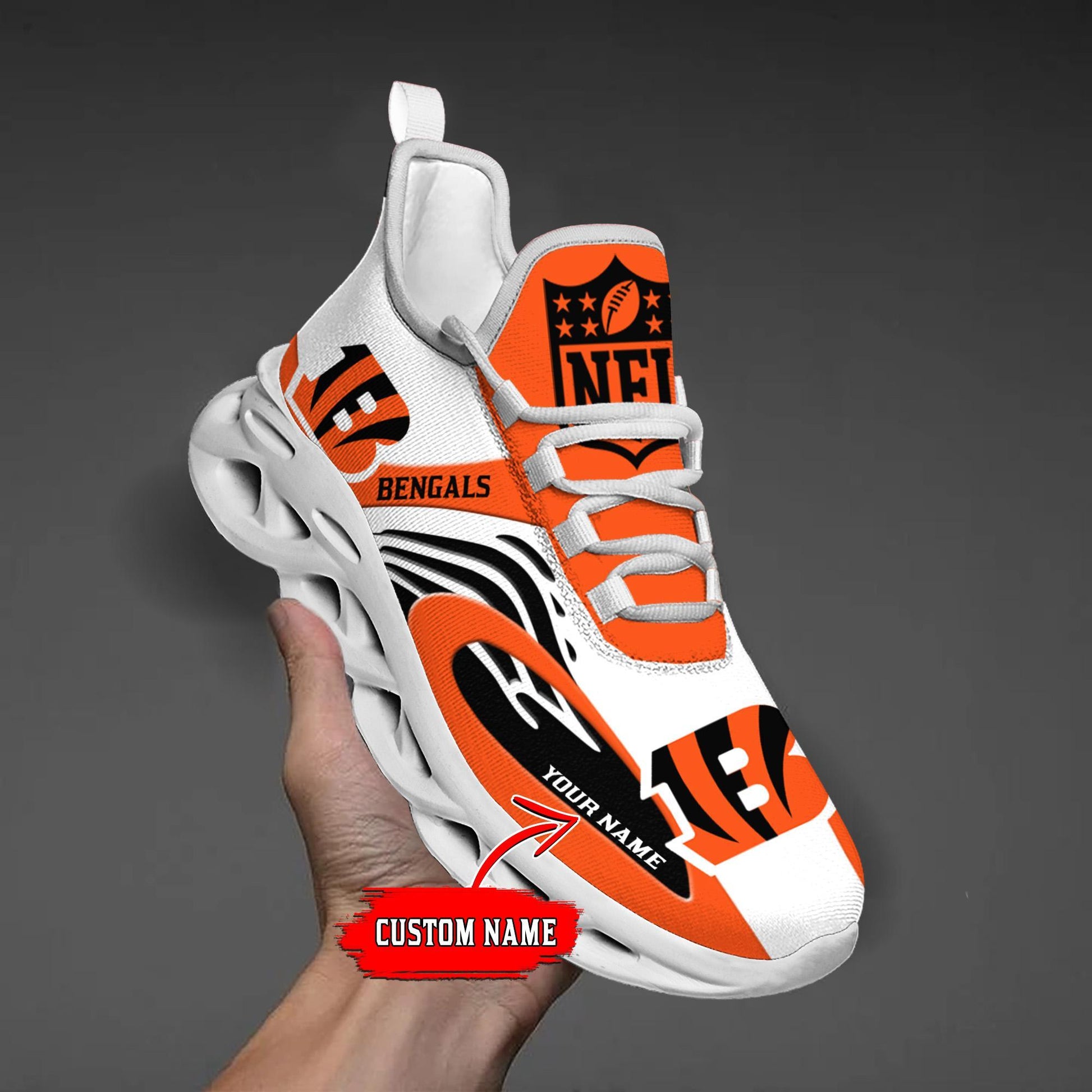 FoxnFish Cincinnati Bengals Max Soul Shoes Sneakers For Men And Women