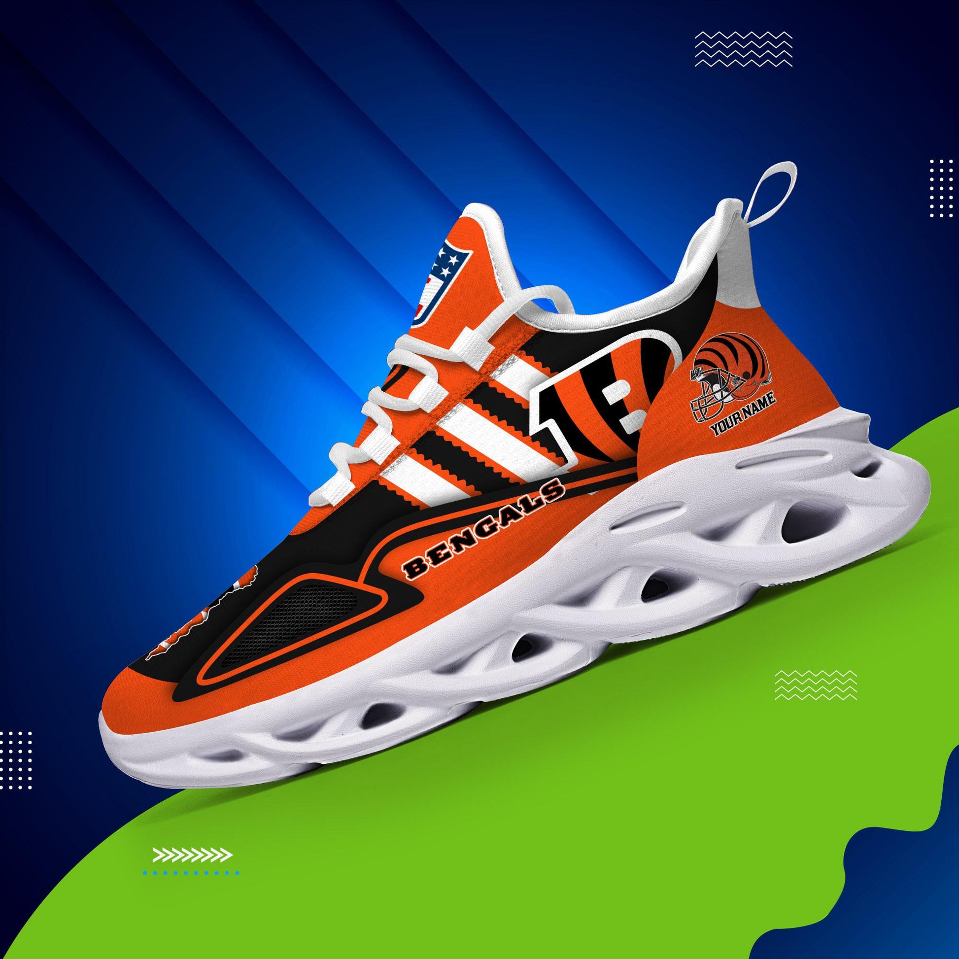 FoxnFish Cincinnati Bengals Max Soul Shoes Sneakers For Men And Women