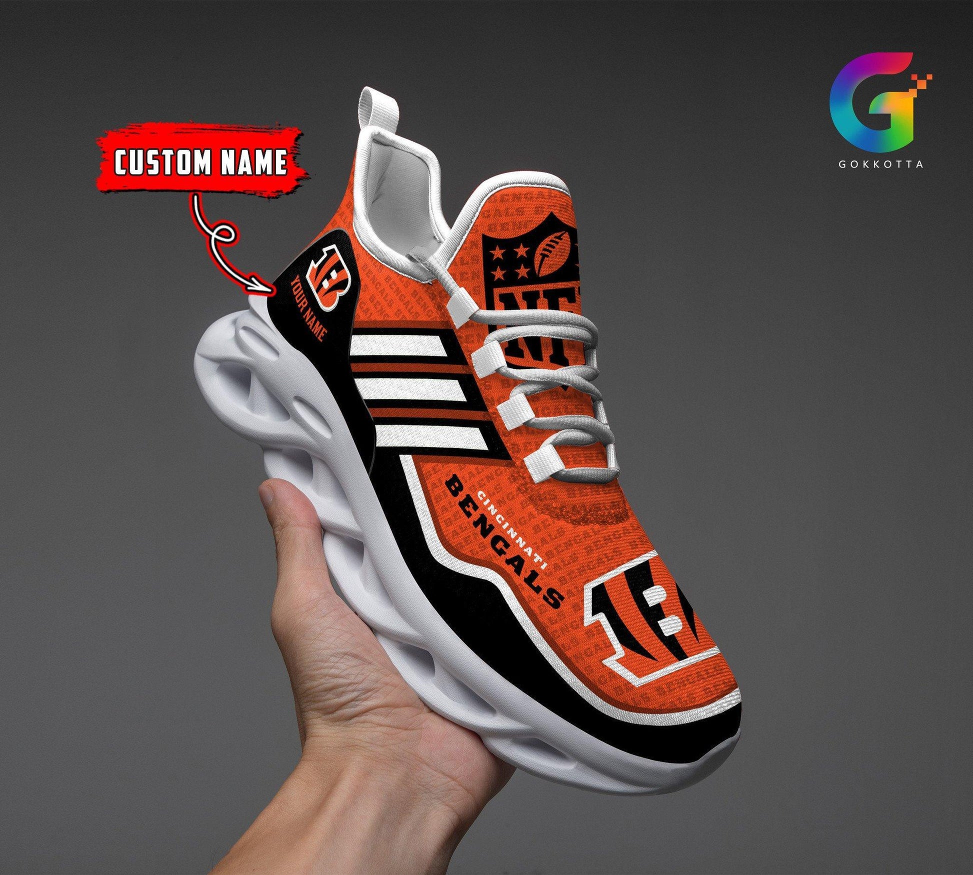 FoxnFish Cincinnati Bengals Max Soul Shoes Sneakers For Men And Women