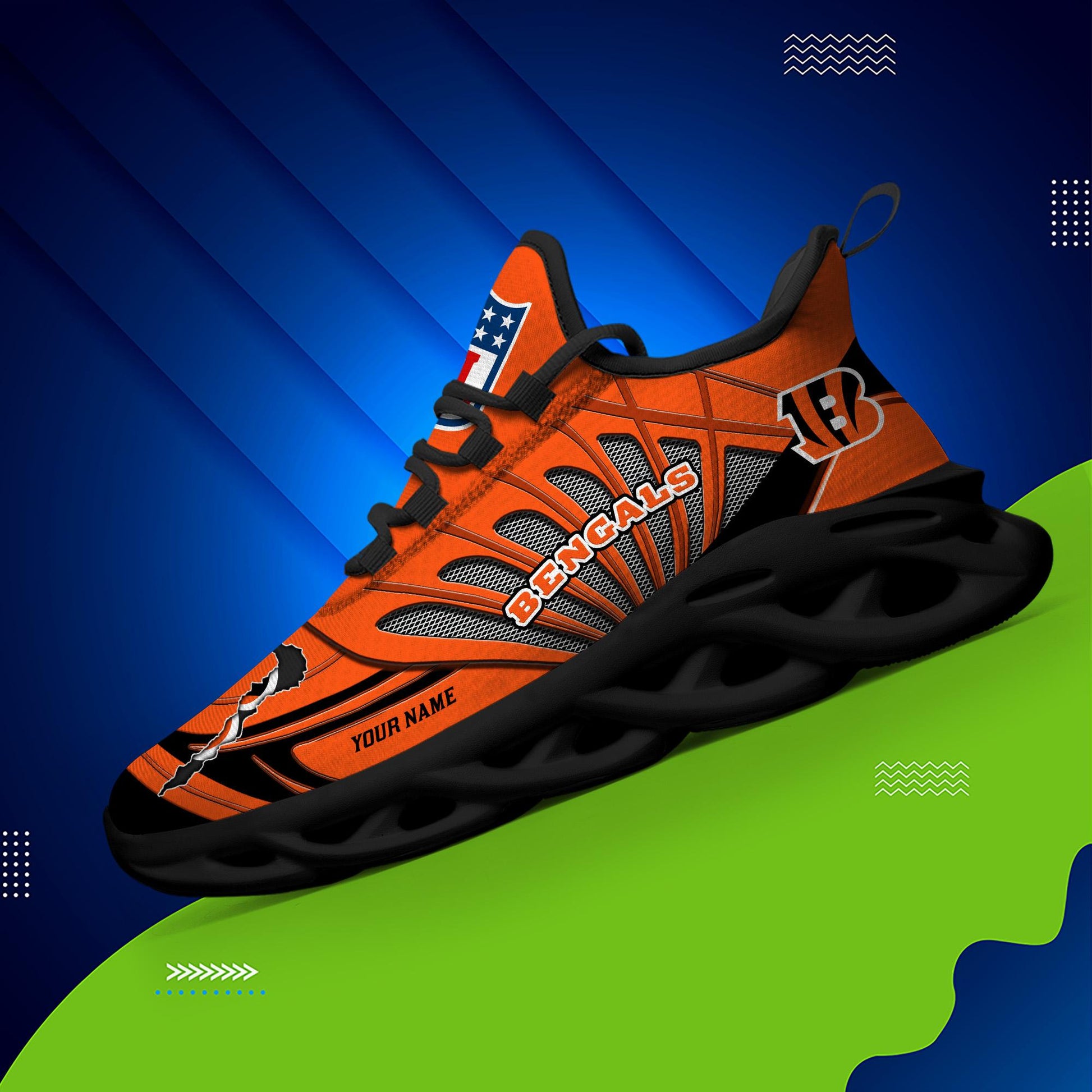 FoxnFish Cincinnati Bengals Max Soul Shoes Sneakers For Men And Women