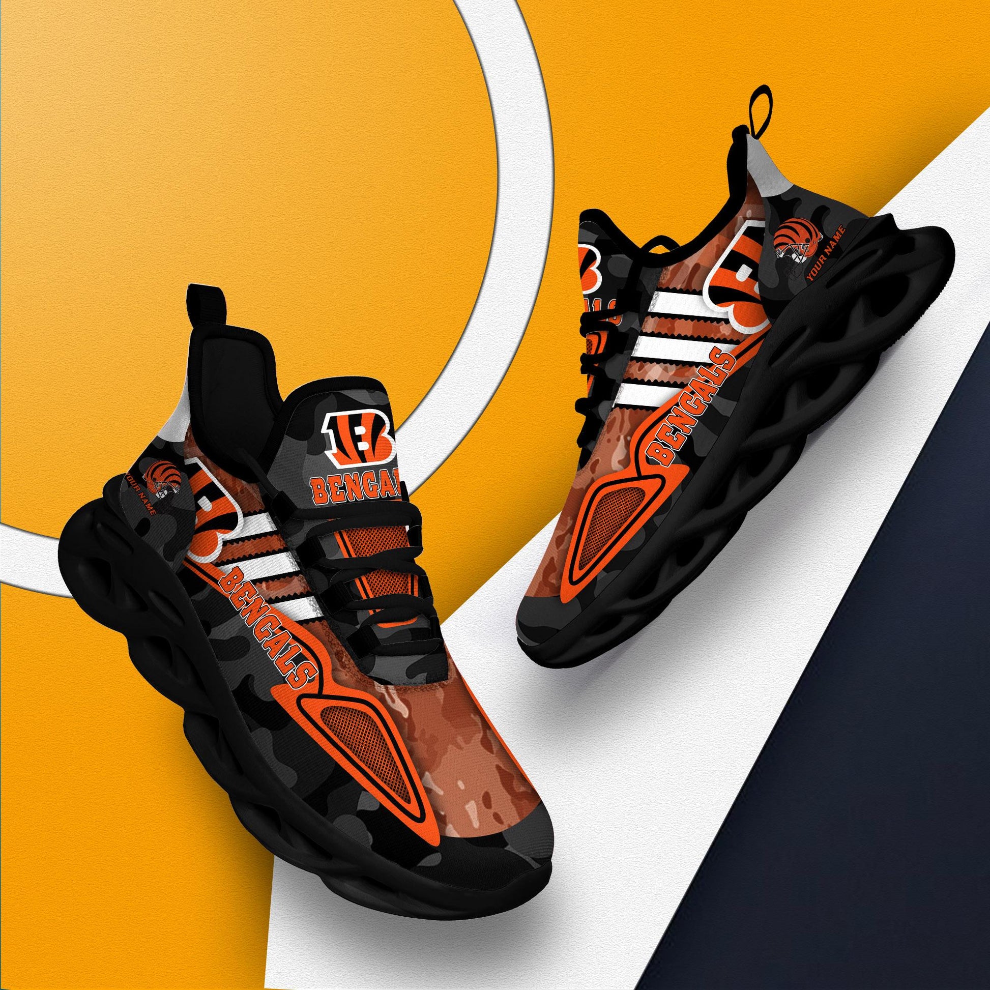 FoxnFish Cincinnati Bengals Max Soul Shoes Sneakers For Men And Women