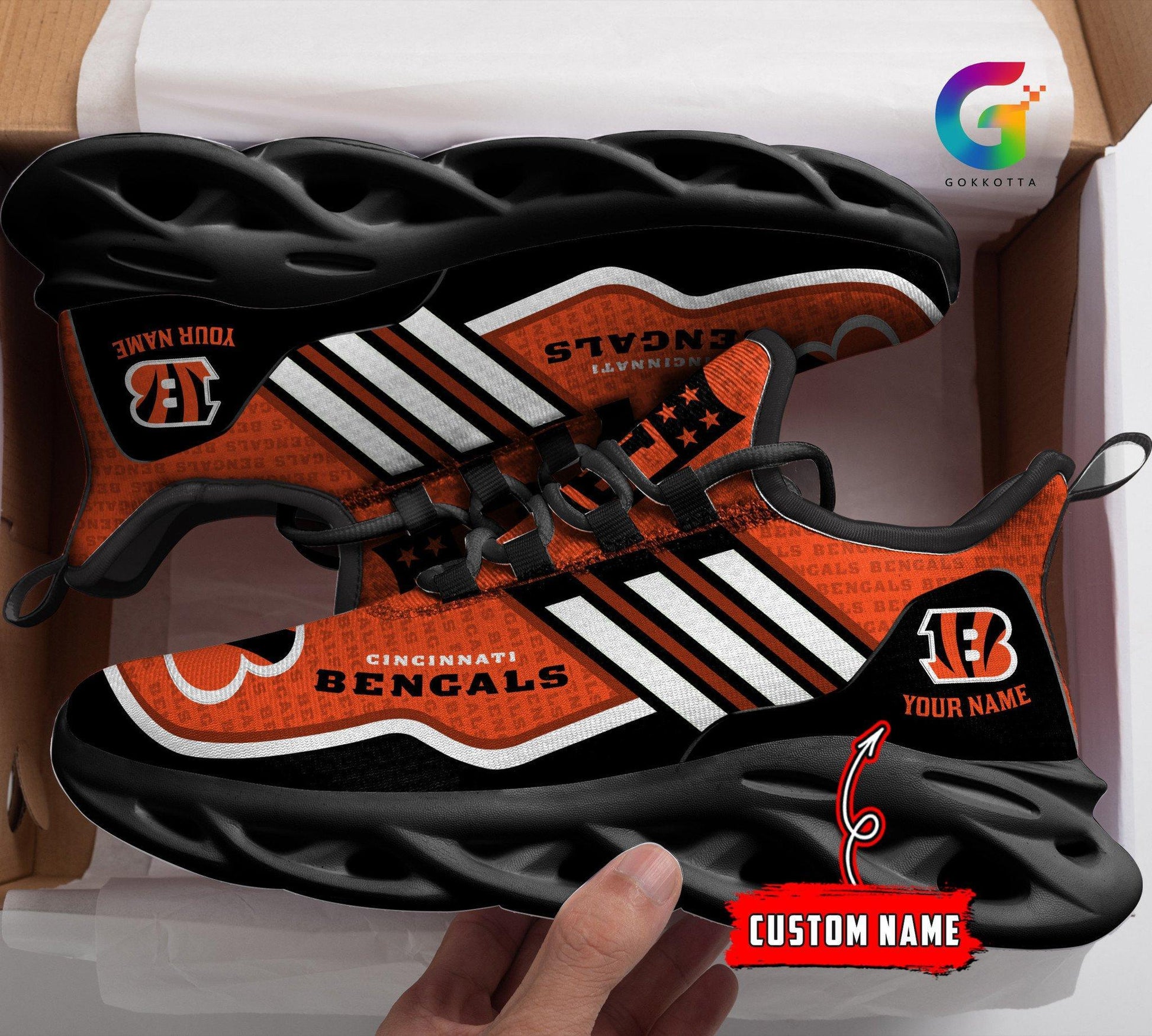 FoxnFish Cincinnati Bengals Max Soul Shoes Sneakers For Men And Women