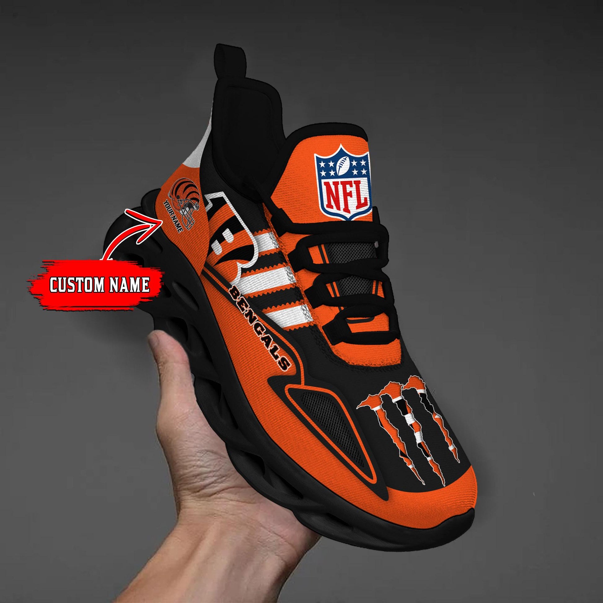 FoxnFish Cincinnati Bengals Max Soul Shoes Sneakers For Men And Women