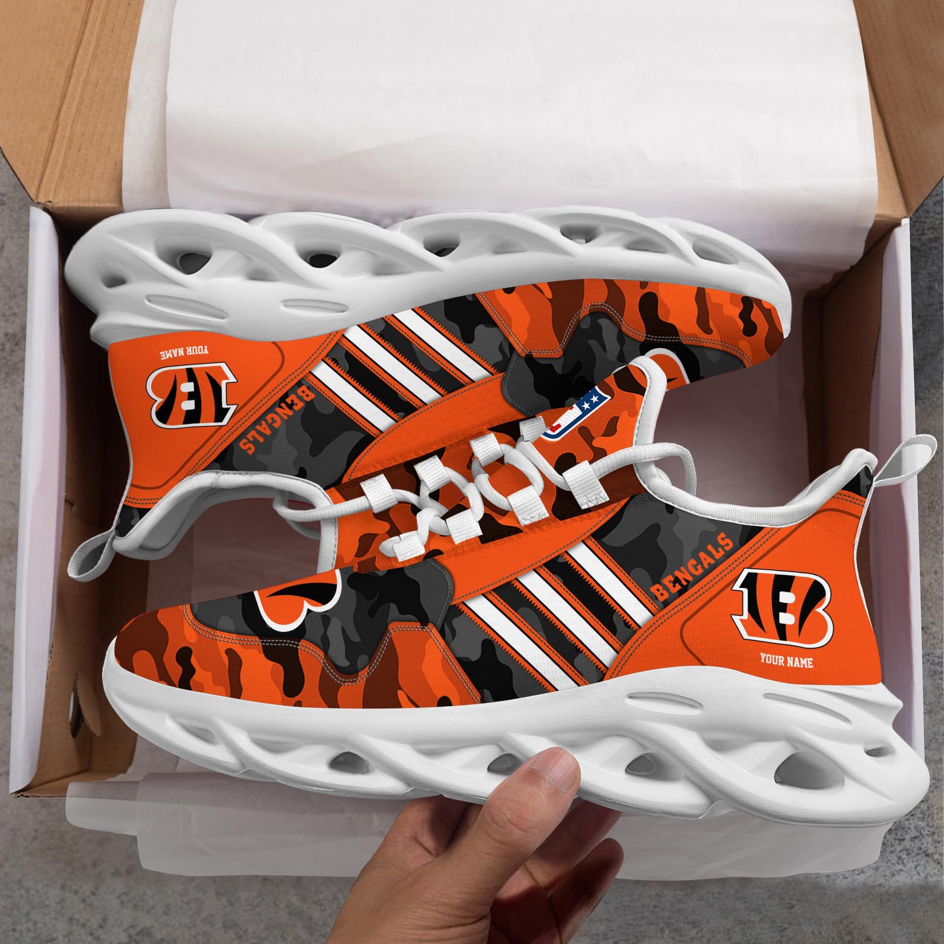 FoxnFish Cincinnati Bengals Max Soul Shoes Sneakers For Men And Women