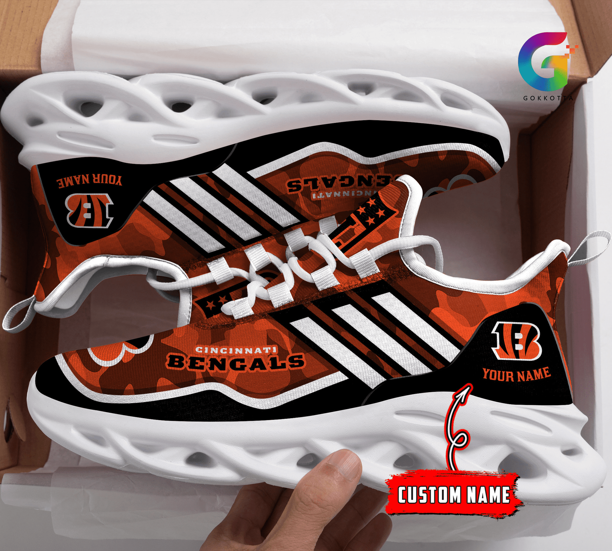 FoxnFish Cincinnati Bengals Max Soul Shoes Sneakers For Men And Women