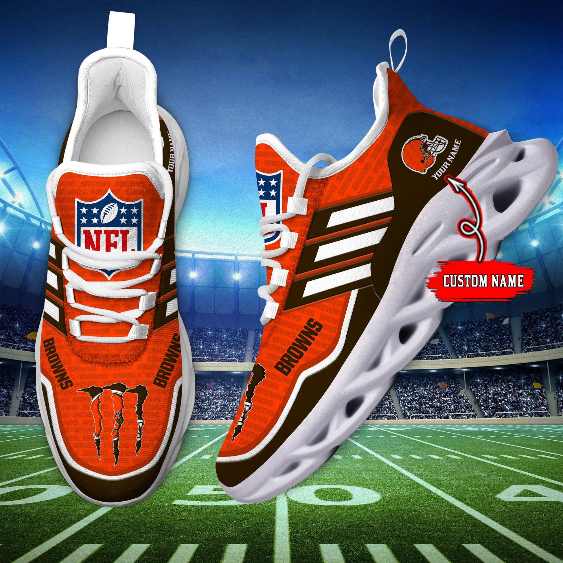 Arcticfootwear Cleveland Browns Max Soul Shoes Sneakers For Men And Women