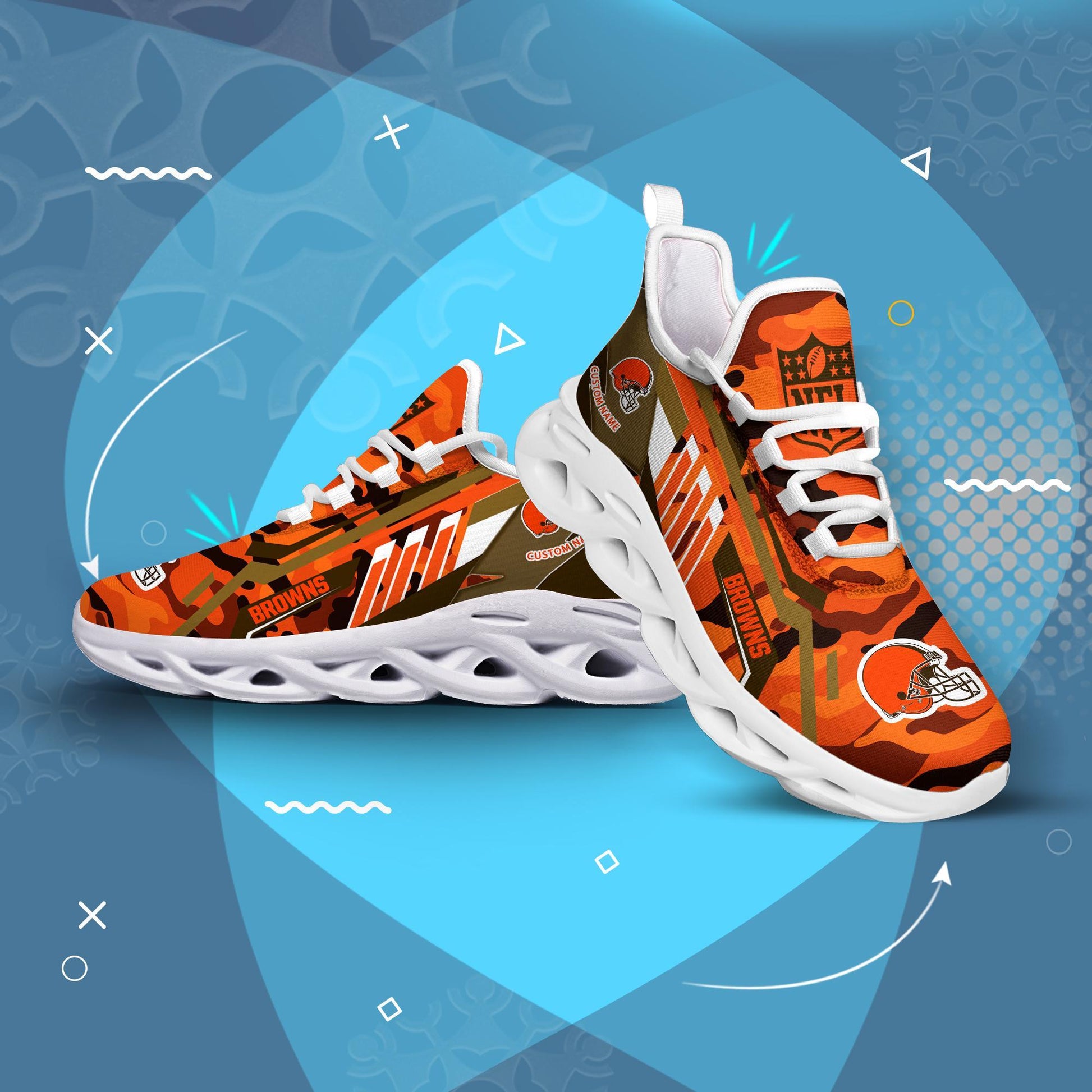 FoxnFish Cleveland Browns Max Soul Shoes Sneakers For Men And Women