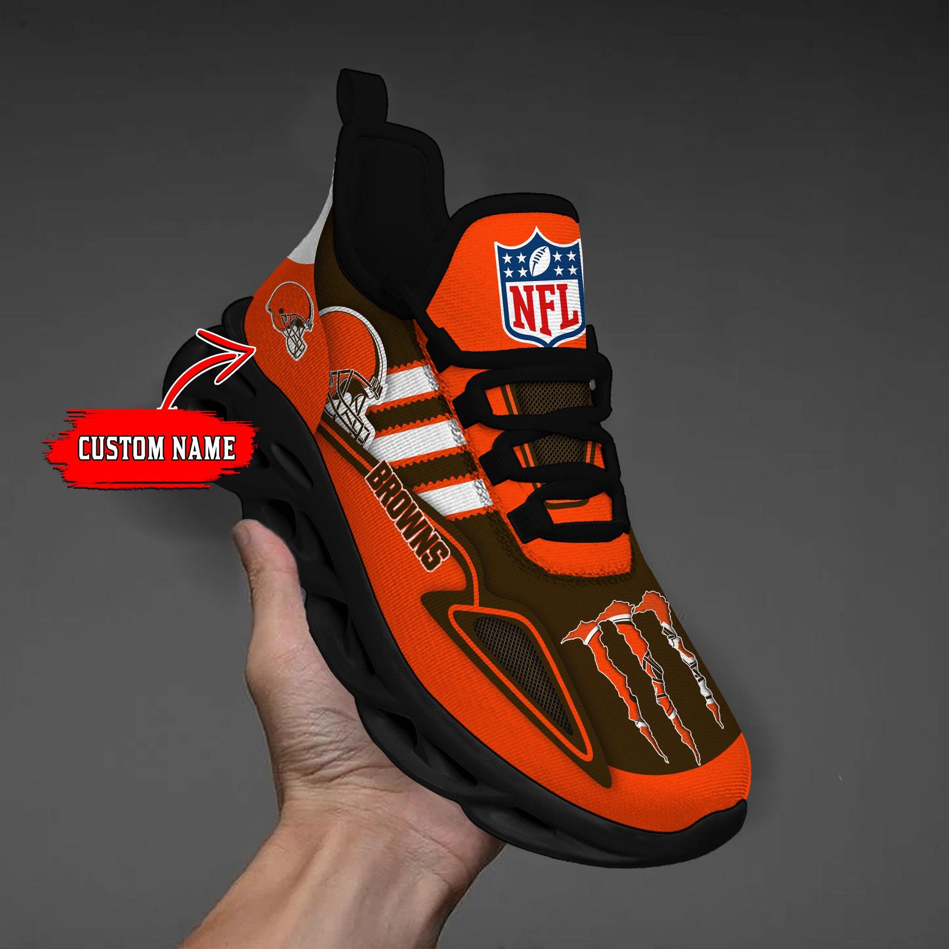 FoxnFish Cleveland Browns Max Soul Shoes Sneakers For Men And Women