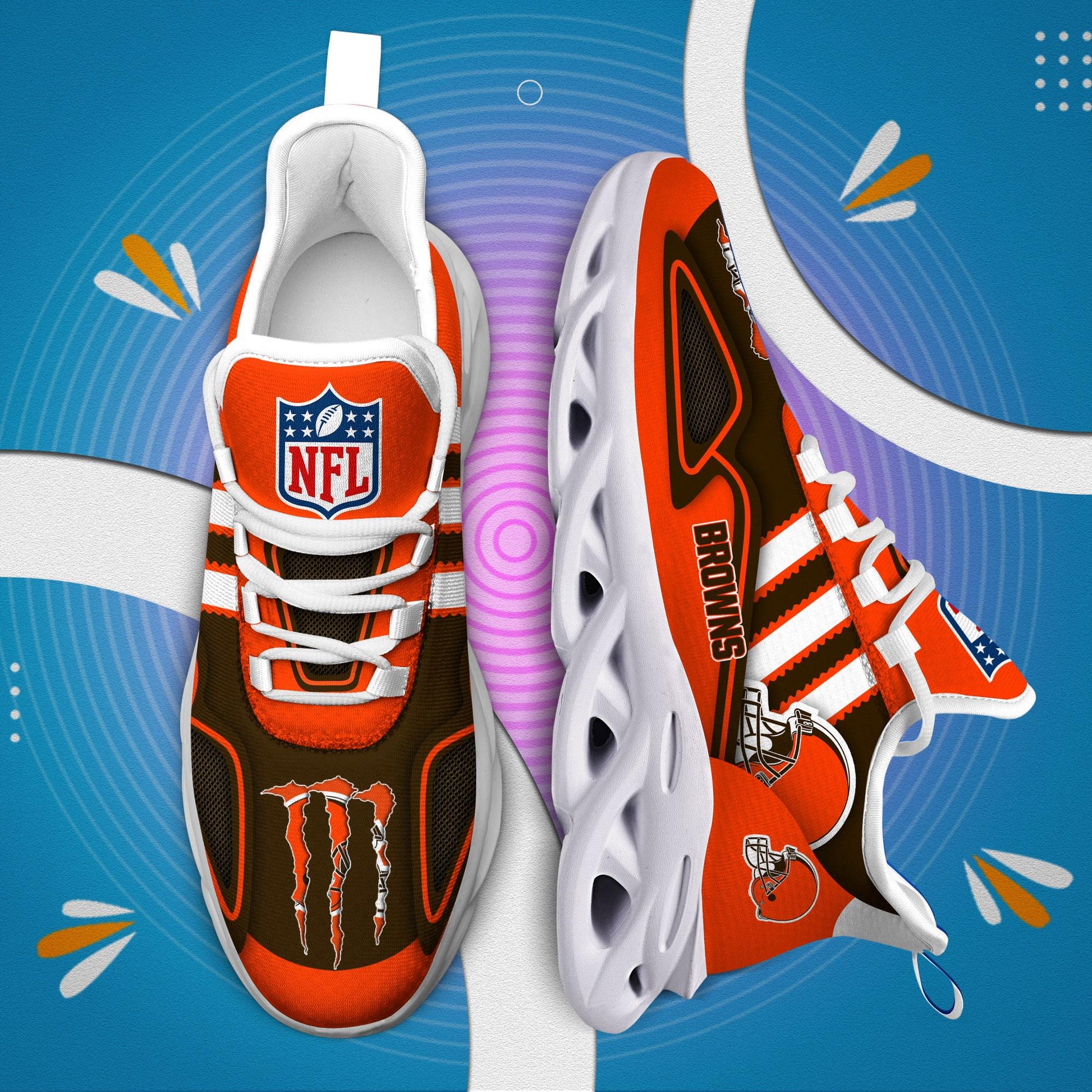 FoxnFish Cleveland Browns Max Soul Shoes Sneakers For Men And Women