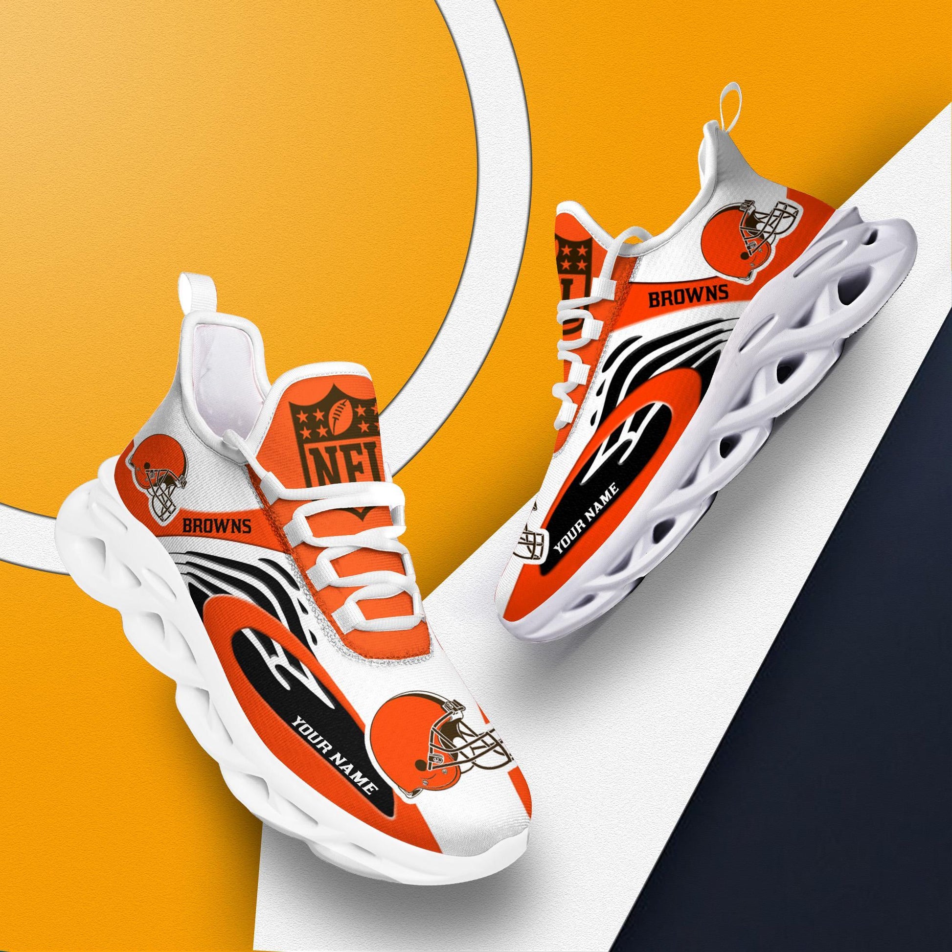 FoxnFish Cleveland Browns Max Soul Shoes Sneakers For Men And Women