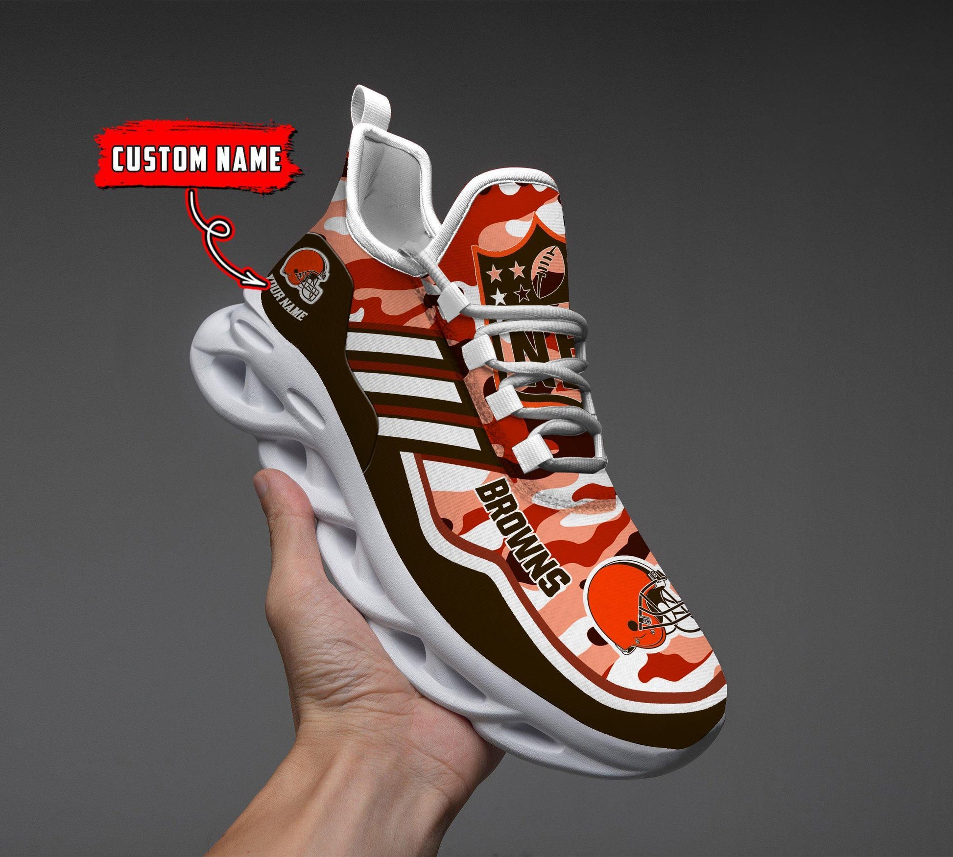 FoxnFish Cleveland Browns Max Soul Shoes Sneakers For Men And Women