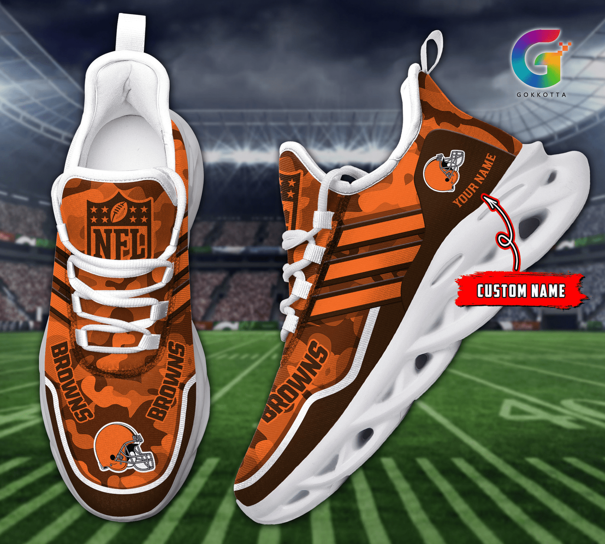 FoxnFish Cleveland Browns Max Soul Shoes Sneakers For Men And Women