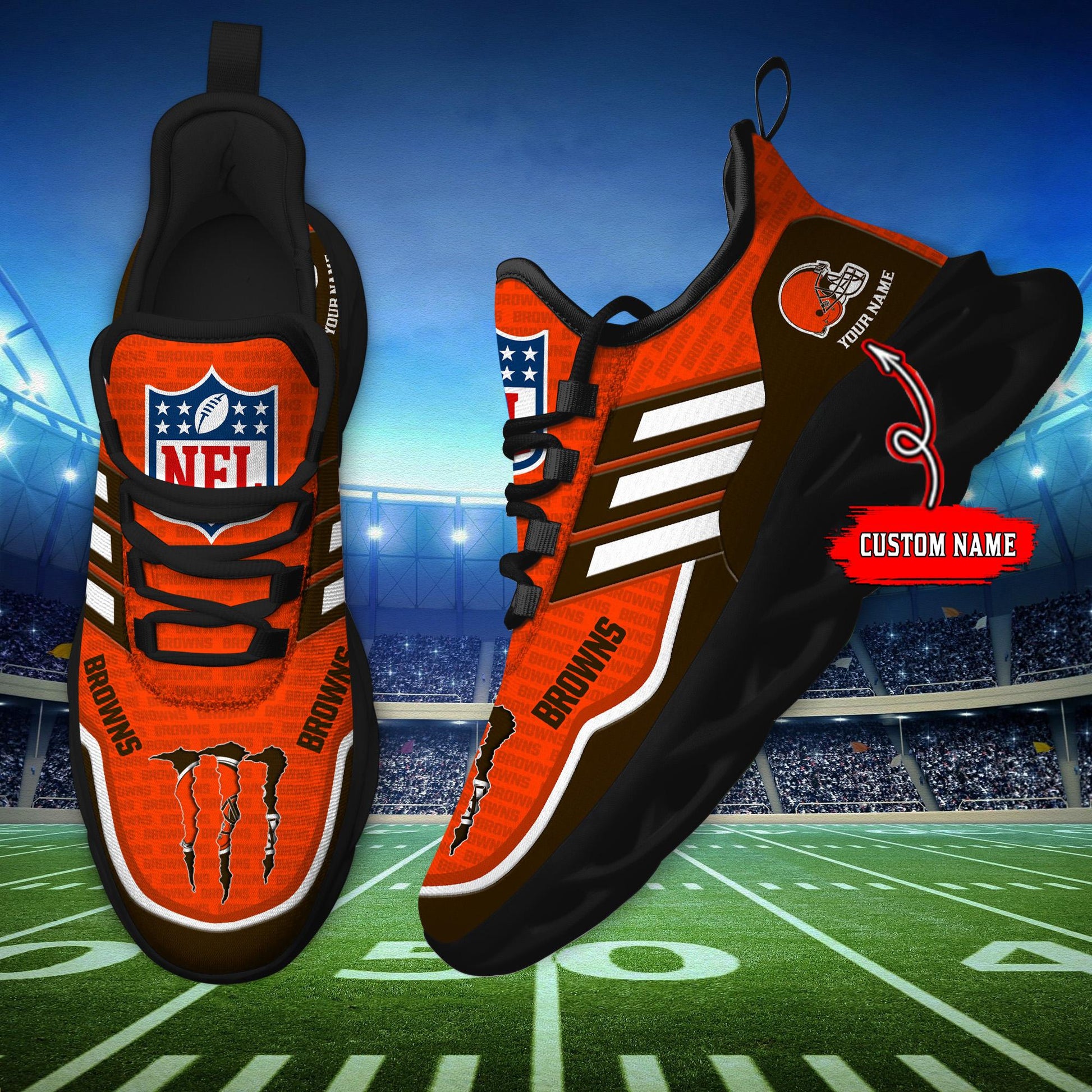 Arcticfootwear Cleveland Browns Max Soul Shoes Sneakers For Men And Women