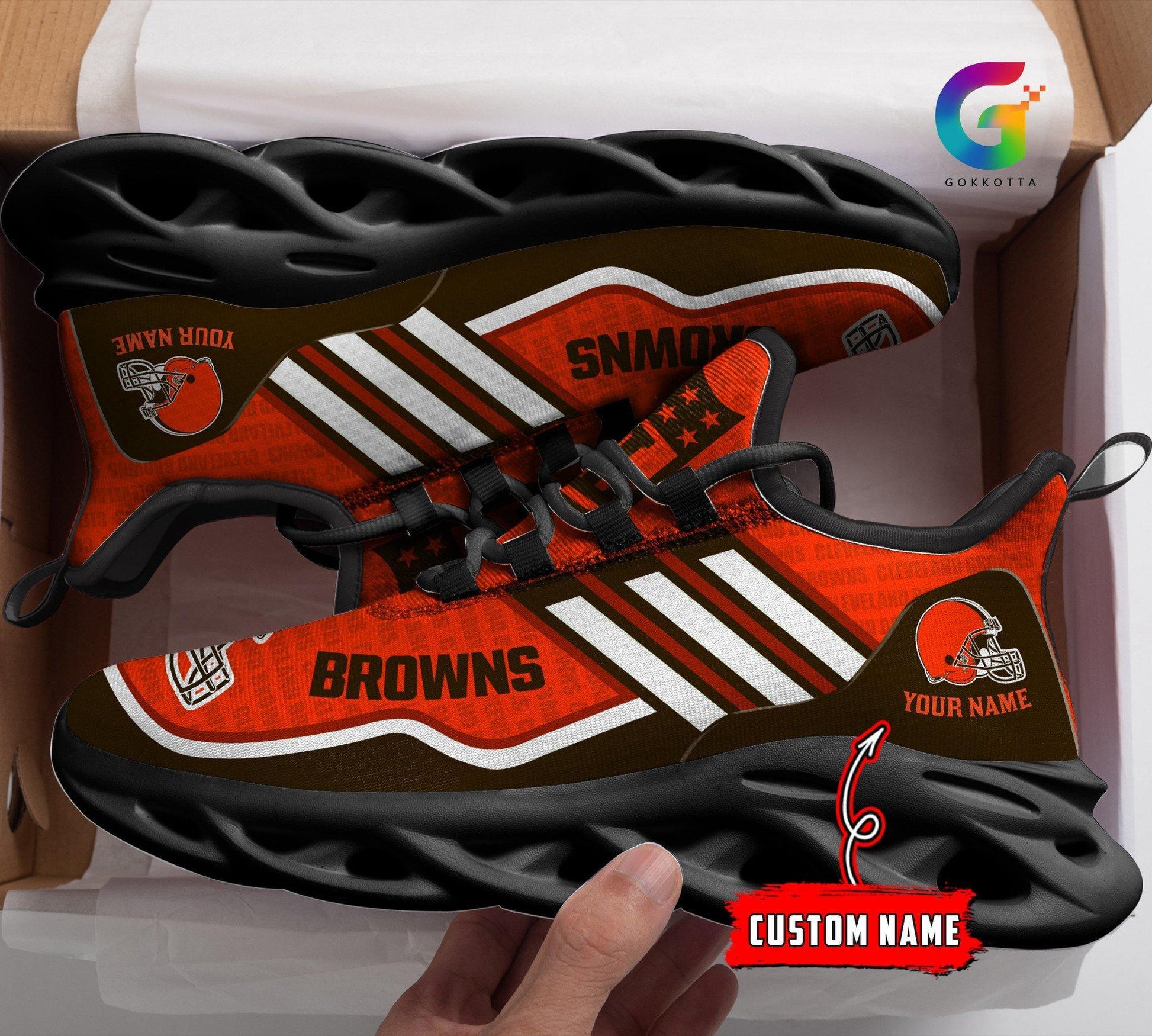 FoxnFish Cleveland Browns Max Soul Shoes Sneakers For Men And Women